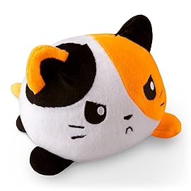 TeeTurtle - The Original Reversible Cat Plushie - Calico - Cute Sensory Fidget Stuffed Animals That Show Your Mood