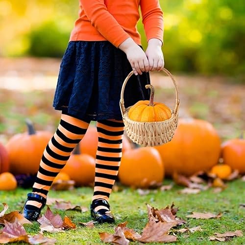 Miniatura 5 de Cesta de flores tejida a mano con asa, cesta de almacenamiento de sauce, cesta de picnic de mimbre vacía con inserto de plástico, cesta de flores de