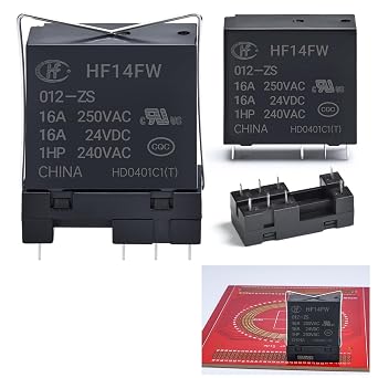 16-20Amp Miniature Relay 12VDC 20Amp Switching Current SPDT 8Pin Plastic Sealed Contact Sensitive UL Certification PCB Mounting 2Pcs