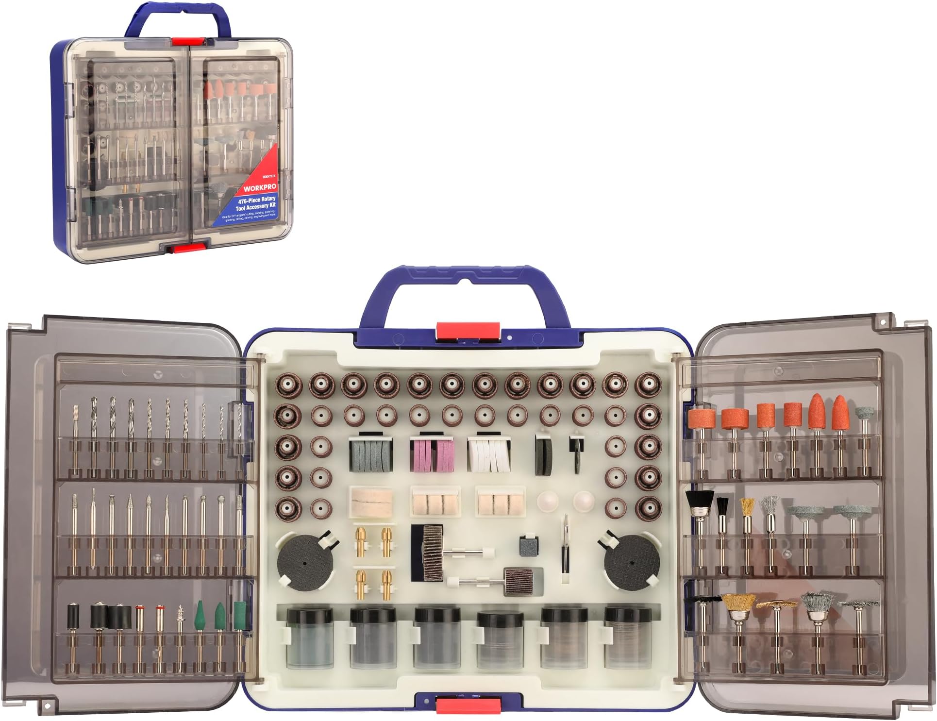 Rotary Tool Accessories Kit, 476 PCS Accessory Set, 1/8" Shank Electric Grinder, Fits Dremel Rotary Tool, Great for Cutting, Engraving, Grinding, Polishing, Sanding, Drilling