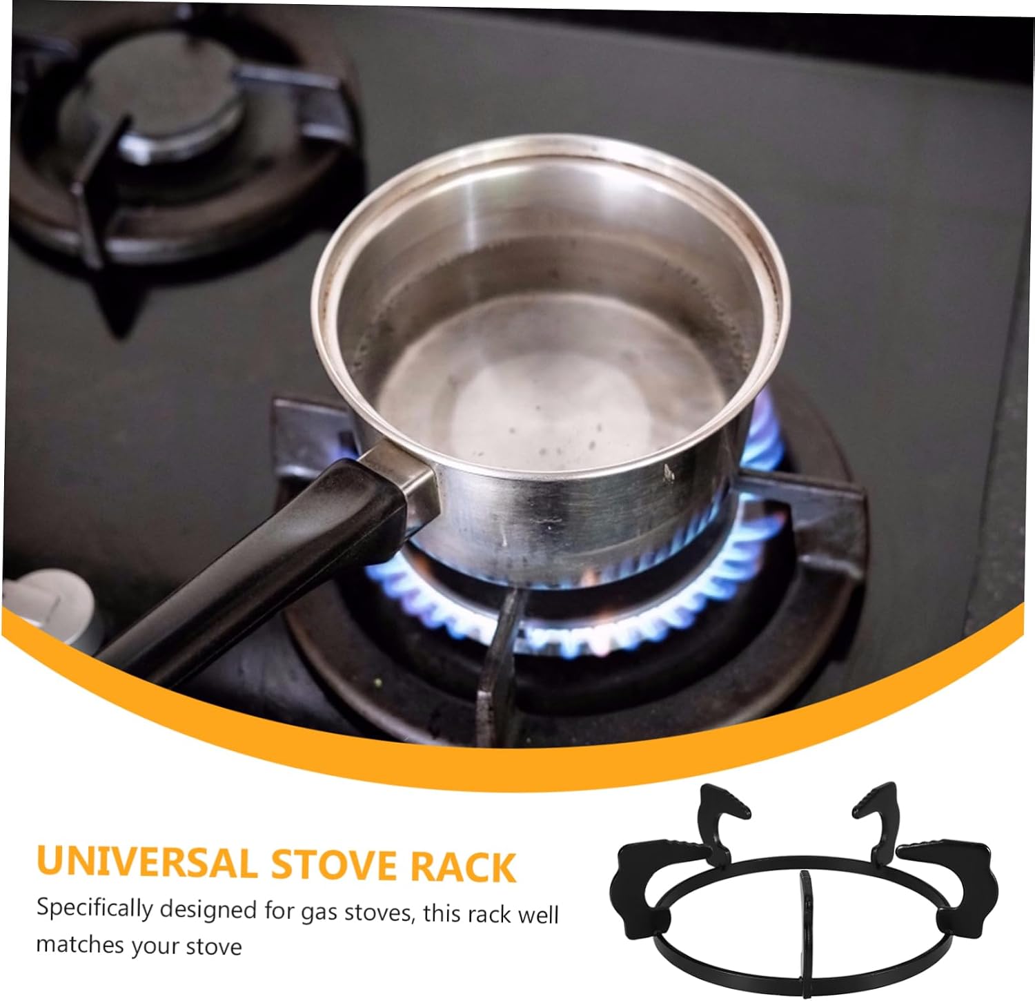 DOITOOL Cast Iron Gas Stove Rack Non-slip Wok Holder Ring for Heavy Duty Support Durable Black Metal Heating Stand Compatible with Gas Cooktops
