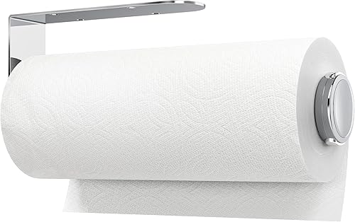 Miniatura 8 de theaoo Soporte para toallas de papel debajo del gabinete, dispensador de toallas de papel con una sola mano con función de amortiguación para