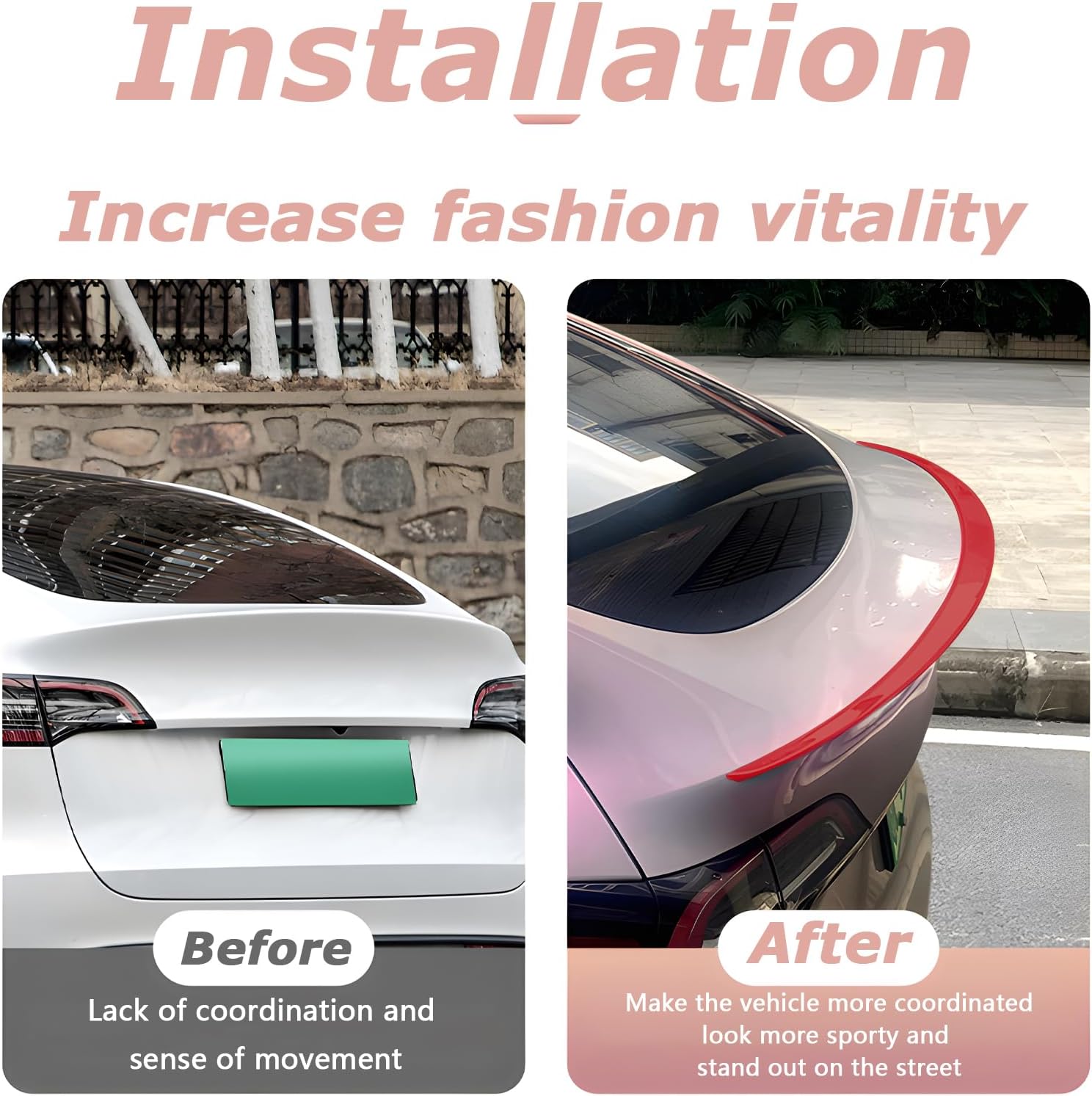for Tesla Model Y Rear Spoiler Original Trunk Wing ABS for 2020-2024 Tesla Model Y Rear Trunk Spoiler Lip Tail Wing Rear Trunk Lid Model Y Accessories(Red)