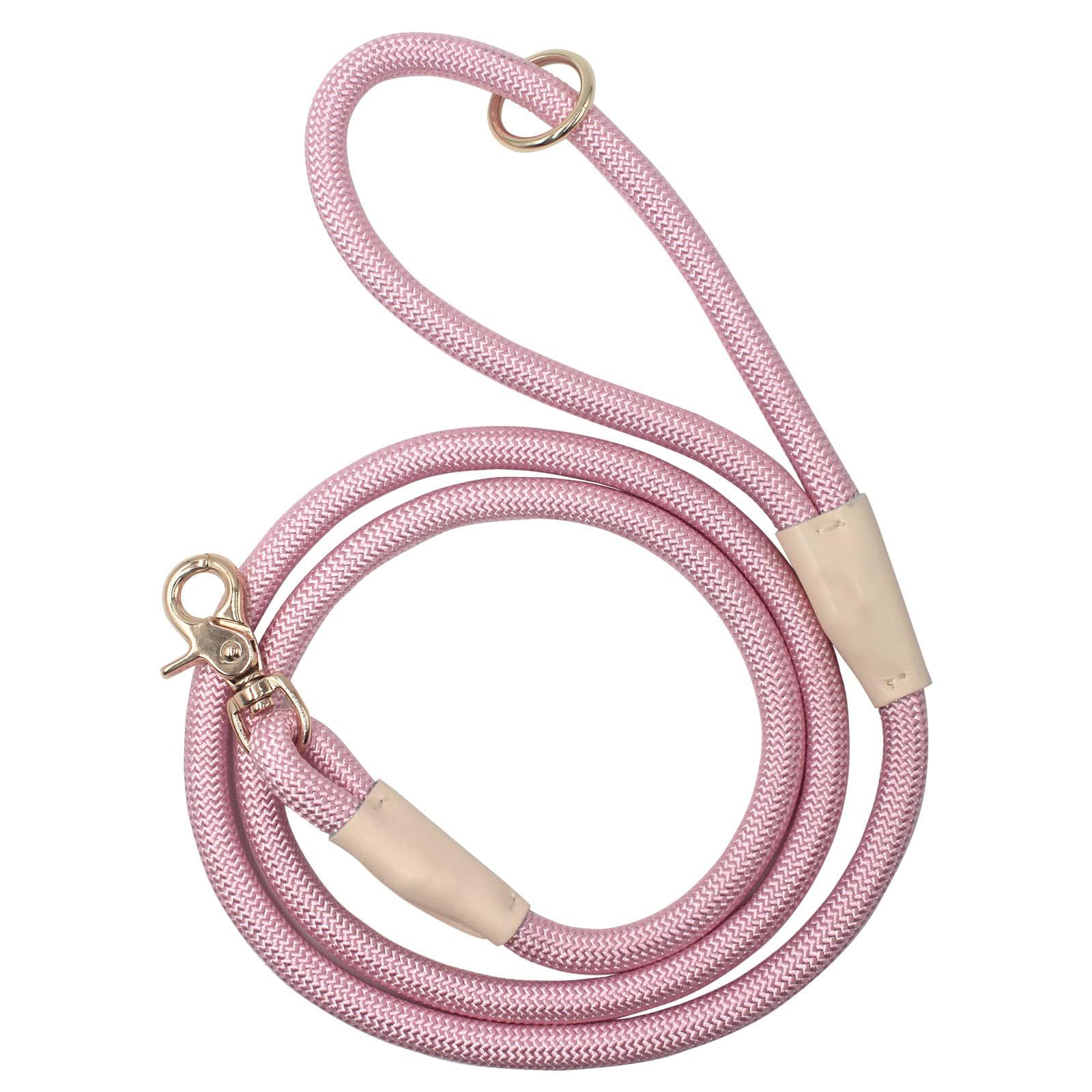 5FT Strong Nylon Braided Dog Rope Leash, Dog Walking Lead, Dog Leash for Training Small Medium Large Dogs (Pink, 5FTx10MM)