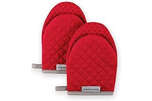 KitchenAid Asteroid Mini Oven Mitts in Fire Red