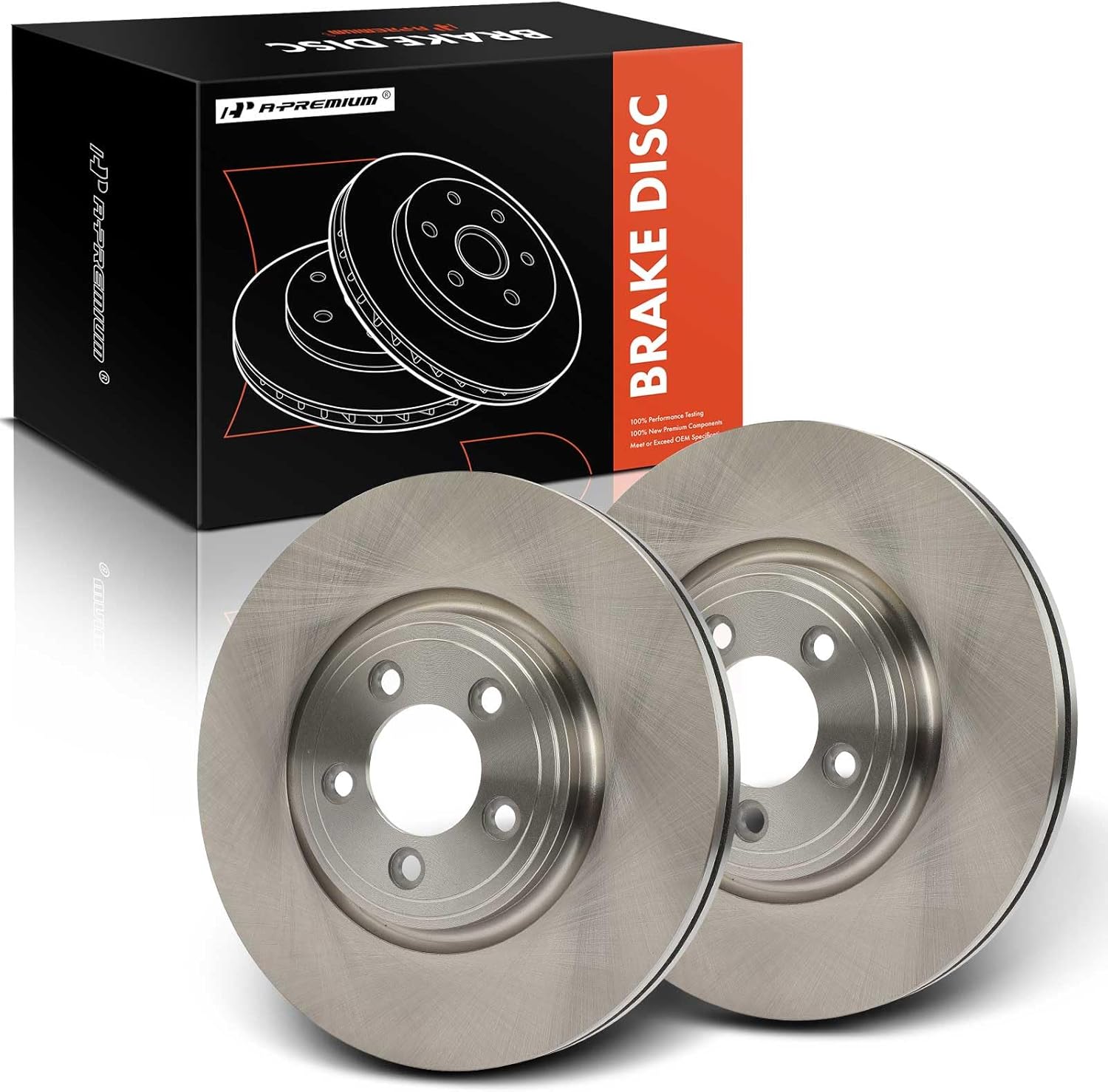 A-Premium 12.83 inch (326mm) Front Vented Disc Brake Rotors Compatible with Select Jaguar Models - XF 2009-2010 2013-2015, XK 2007-2009, S-Type, Vanden Plas, XJ8, 2-PC Set