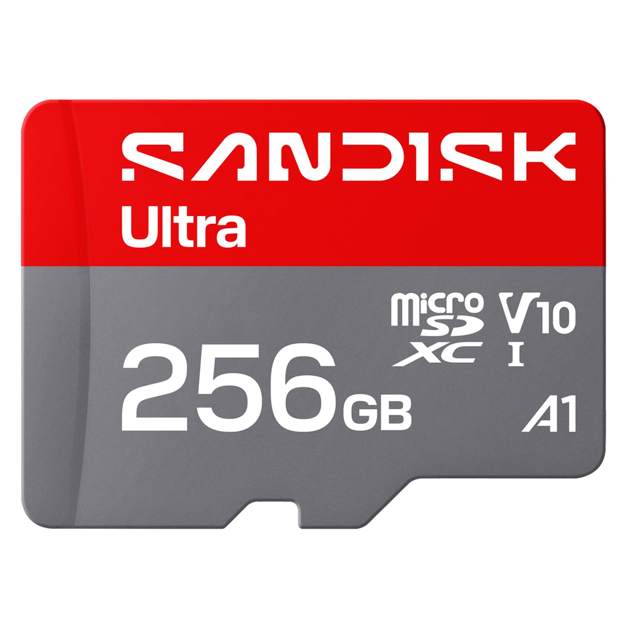 SANDISK Ultra Karta microSDXC UHS-I + SD Adapter, 256 GB (prędkość odczytu do 195 MB/s, filmy Full HD, V10, U1, C10, A1) Do smartfonów i tabletów z systemem Android oraz kamer i laptopów