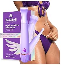 Bombae 6-in-1 Sensitive | Trimmer for Women | Bikini trimmer for women | Facial hair trimmer attachment | 90 mins runtime | C type charging | Waterproof, portable, quick, gentle & painless