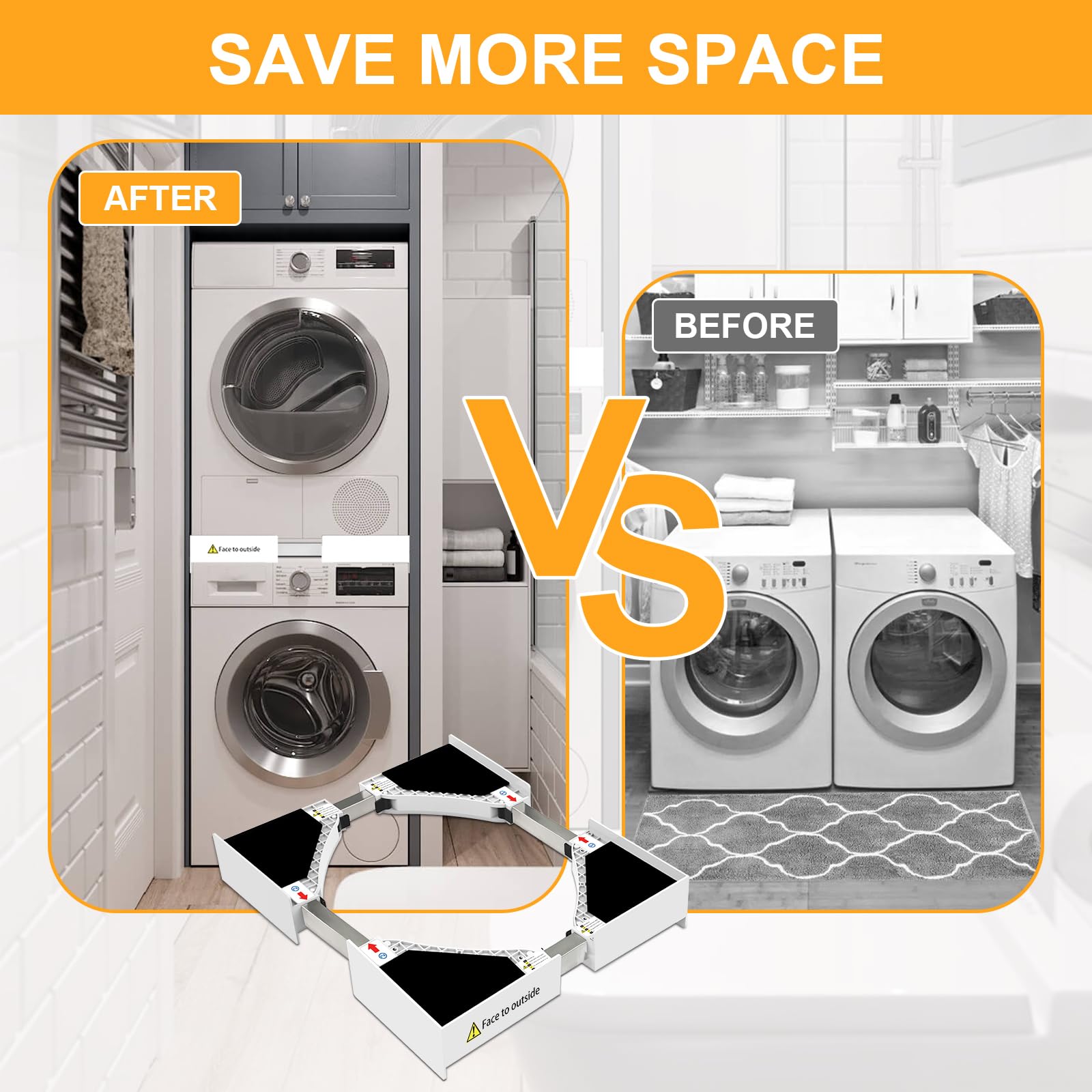 Amazon.com: 洗衣乾衣機堆疊套件,通用堆疊套件,適用於洗衣機和烘乾機