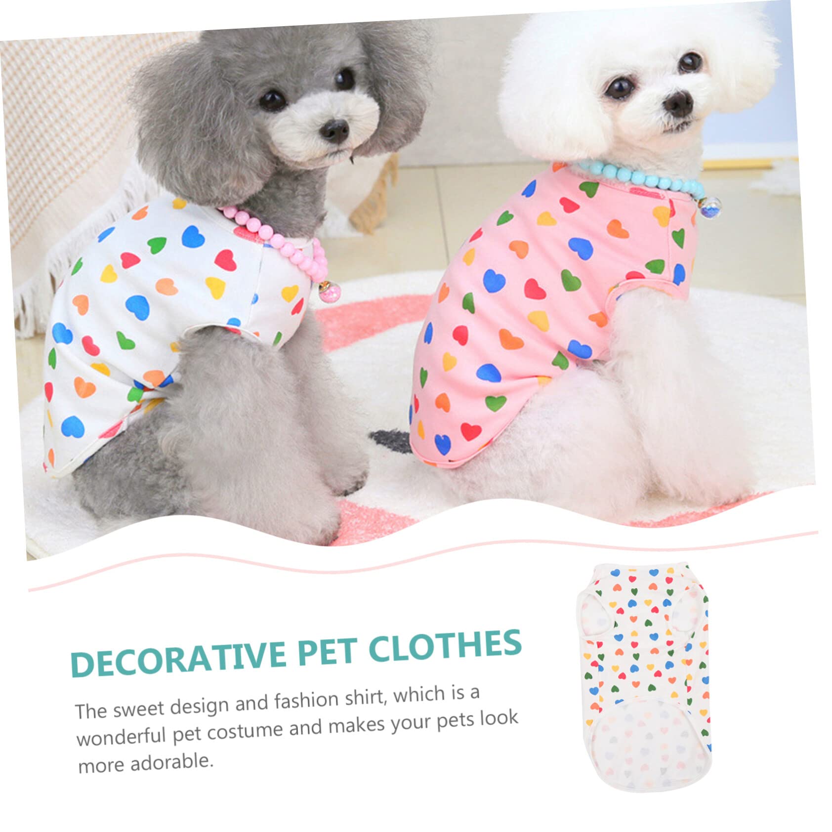 Mipcase 5 Pezzi Di Abbigliamento Alla Moda Per Animali Domestici Maglietta Per Cani E Gatti in Cotone Facile Da Indossare