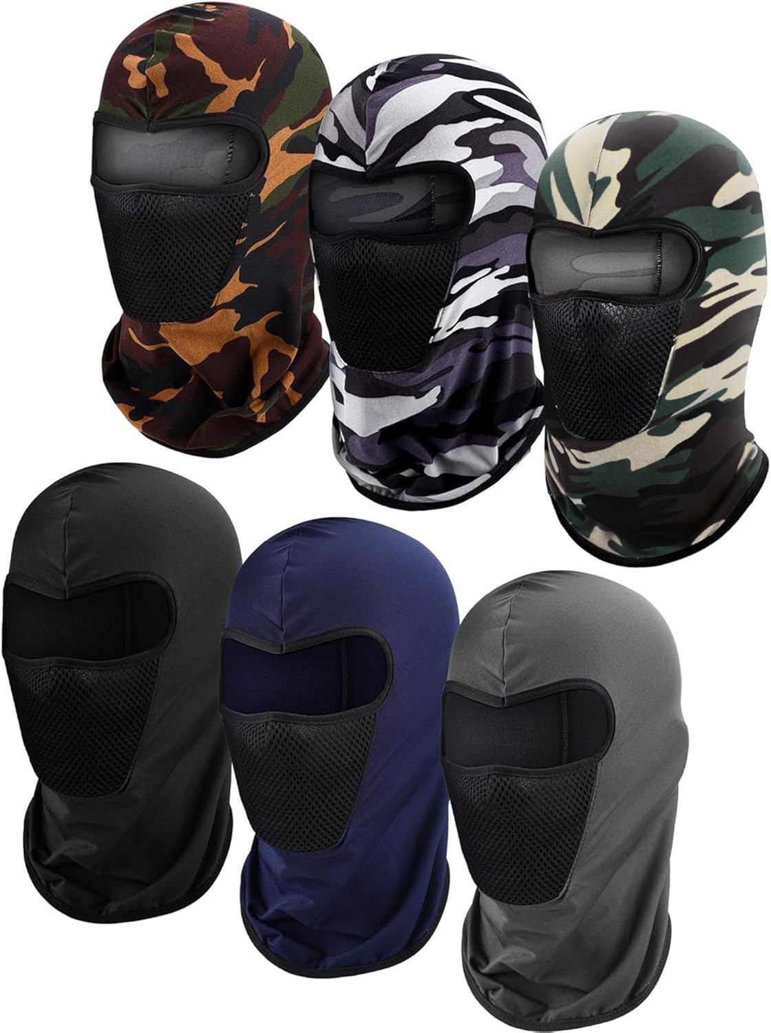 Blulu 6 Pcs Winter Balaclava Face Mask Ski Mask for Men Women Dust Protection Face Cover Neck Cover for Snowboard Motorcycle