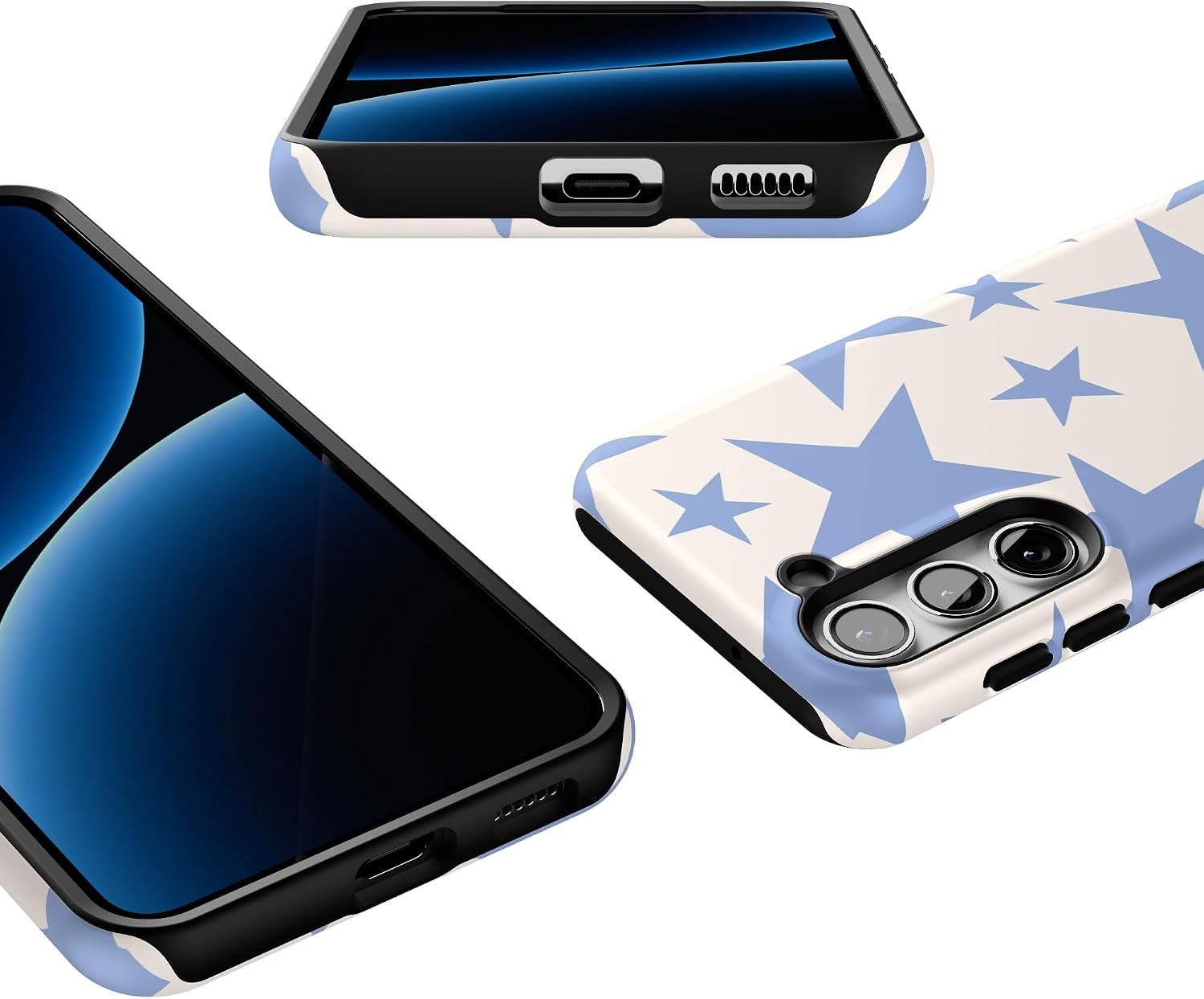 Casely Galaxy S23 Plus Case | Stars Align | Blue & White Stars | Essential Slim Dual-Layer Protective Design