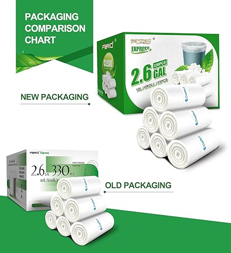 Miniatura 9 de FORID - Bolsas de basura pequeñas transparentes de 2.6 galones, 110 unidades, bolsas de basura de plástico para baño, dormitorio, oficina, bote de