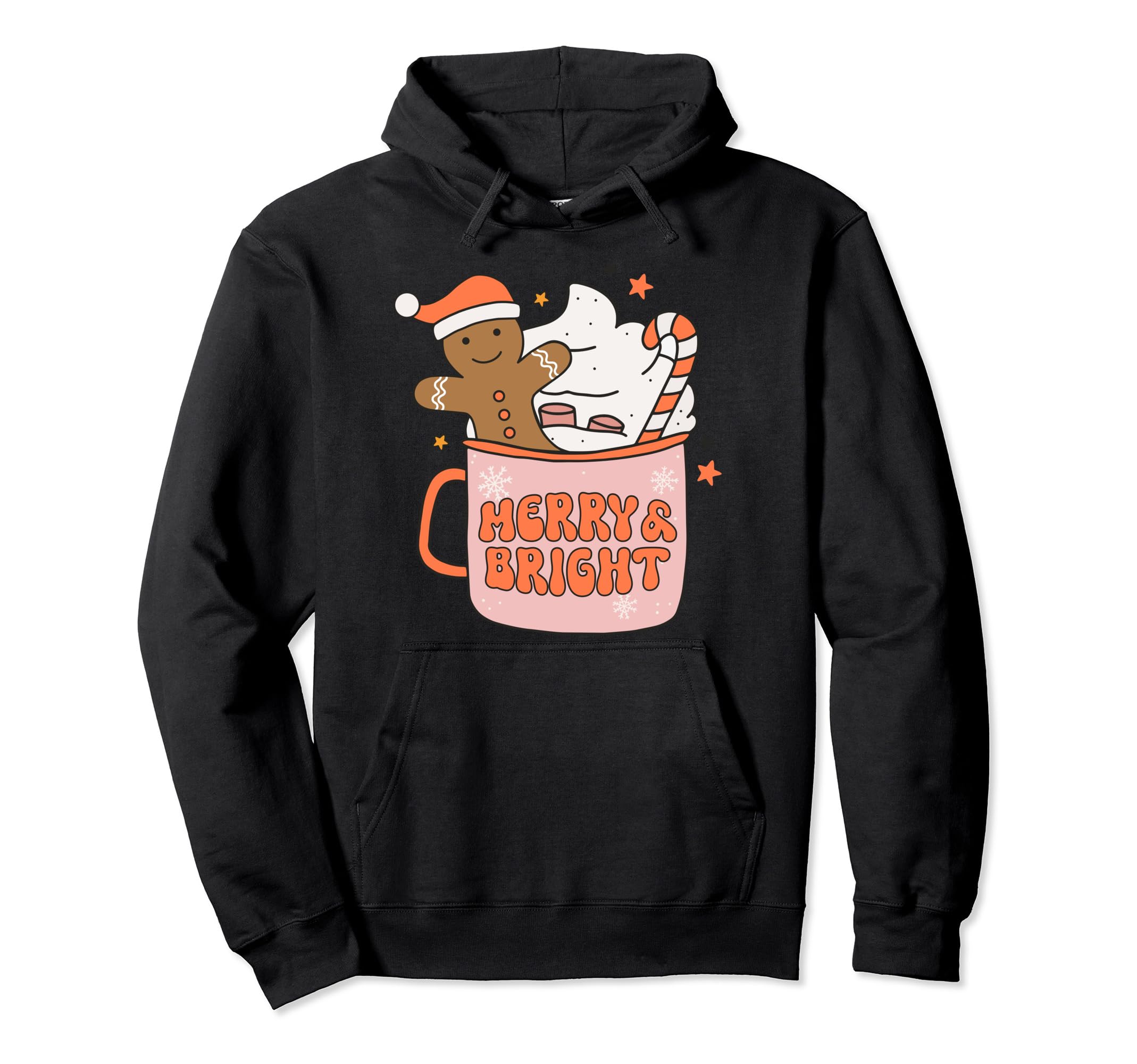 Gingerbread merry and bright candy cane tshirt christmas Pullover Hoodie
