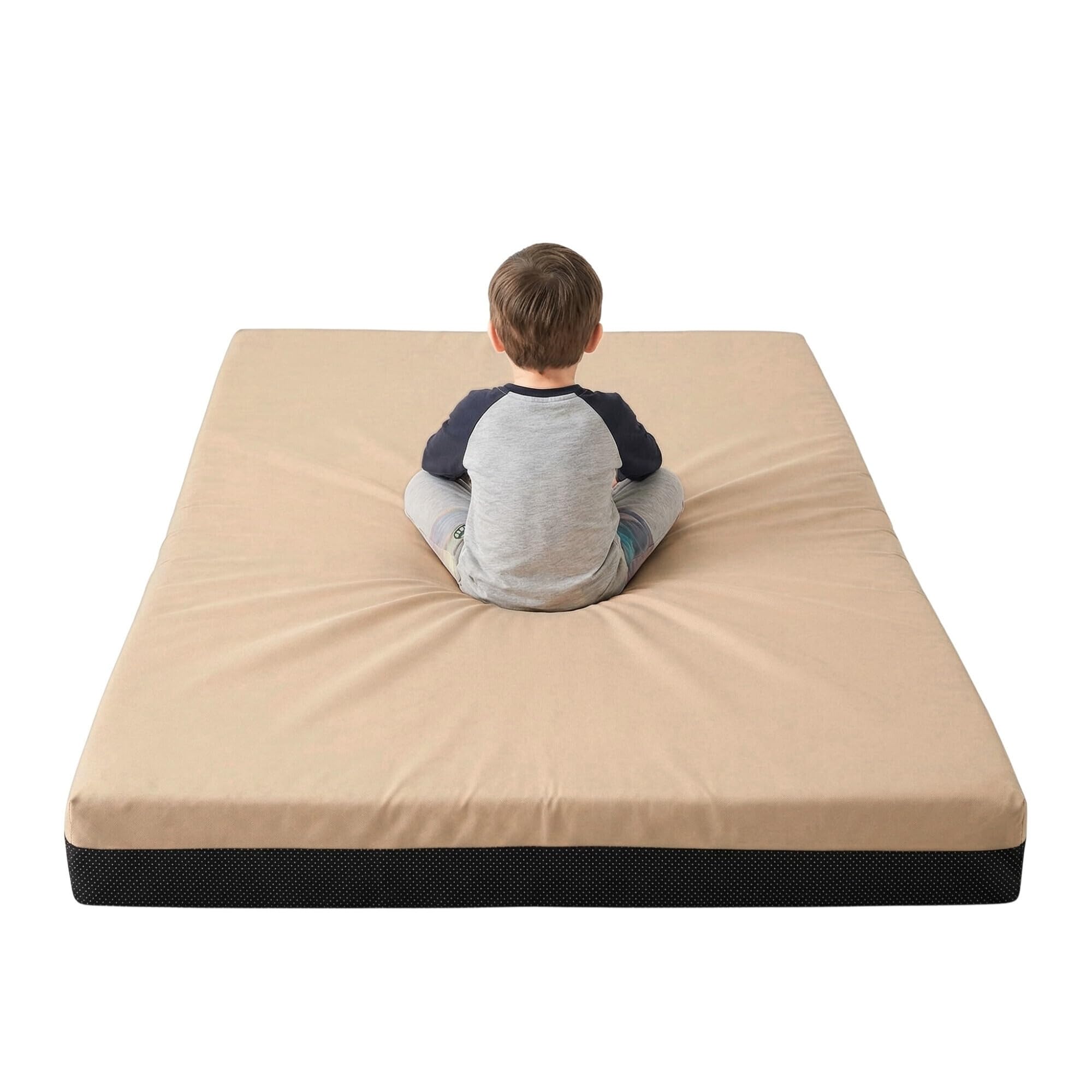 Kosiproducts Gymnastics Non Slip Crash Mat for Tumbling Landing Gym Training exercise, Bouncy Castle Small (50cm x 50cm) Beige