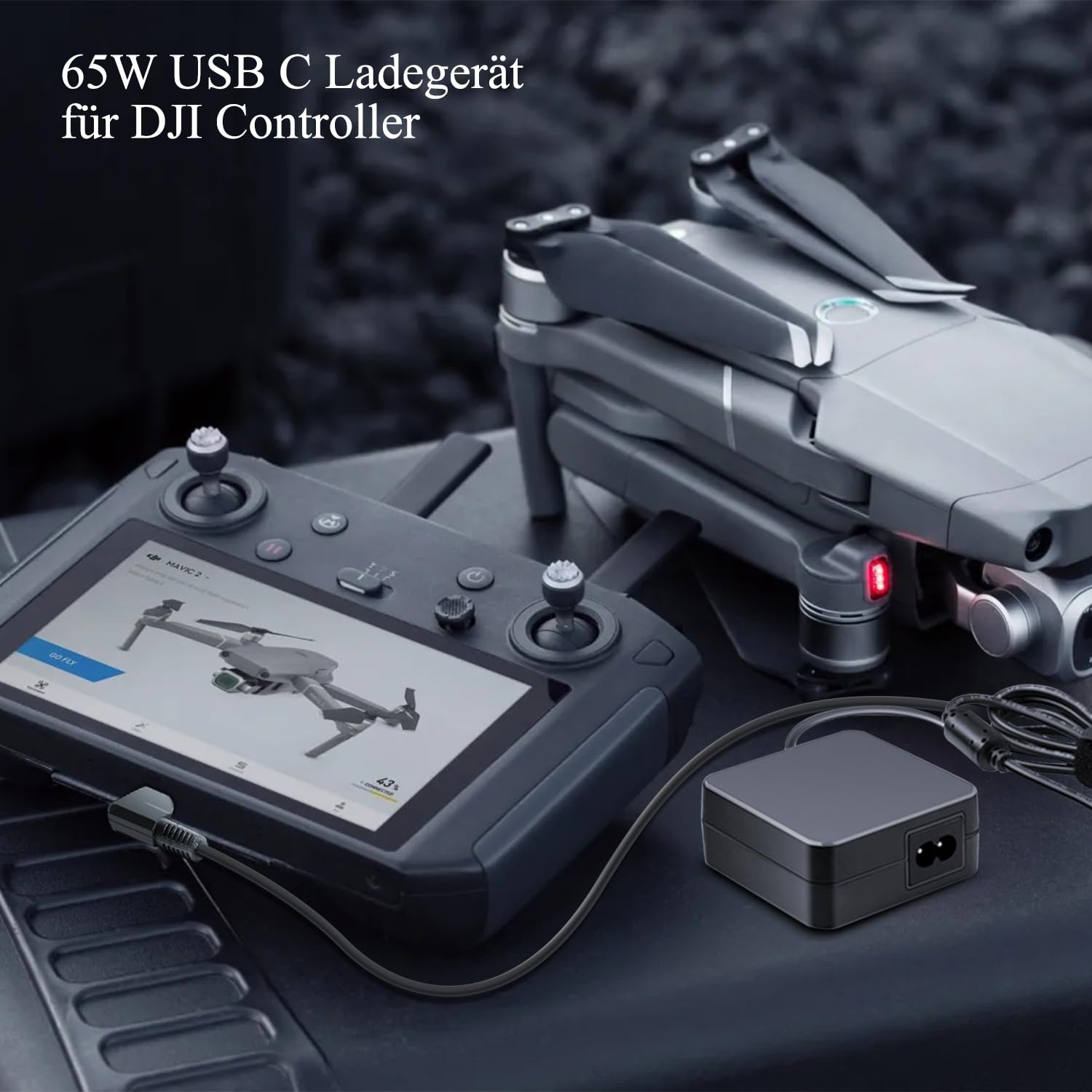 TAIFU 65W USB C Chargeur pour DJI Controller, Stabiliser Osmo OM6/OM5, Osmo Pocket 3, Osmo Action 3/4, Drone DJI Mini 4 Pro/Mini 3/Mini 3 Pro/Mini 2 SE/Mavic Mini, Avata/Avata 2 Battery Adaptateur