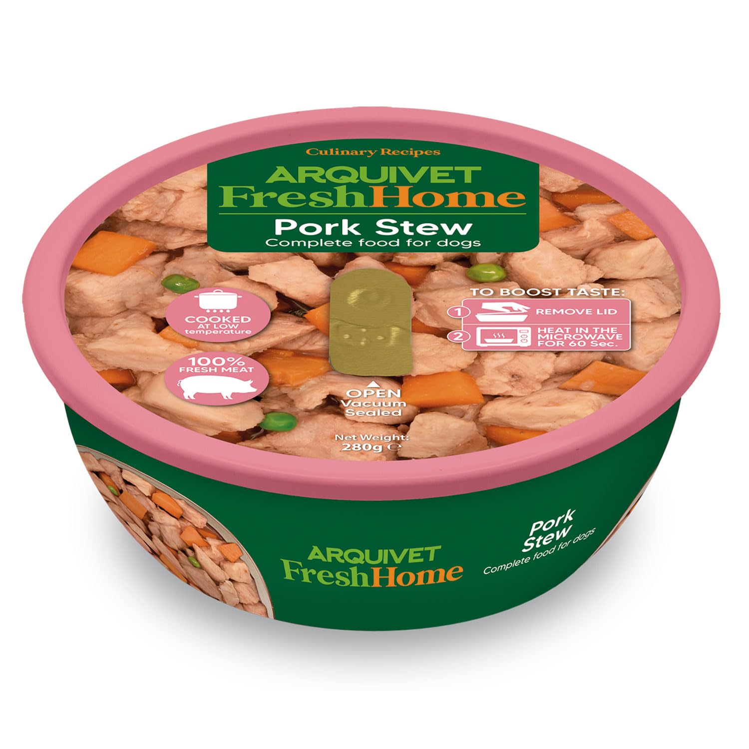 ARQUIVET Pack 9 Unidades - FreshHome - Estofado de Cerdo para Perro - 280g - Alimento húmedo Completo para Perros