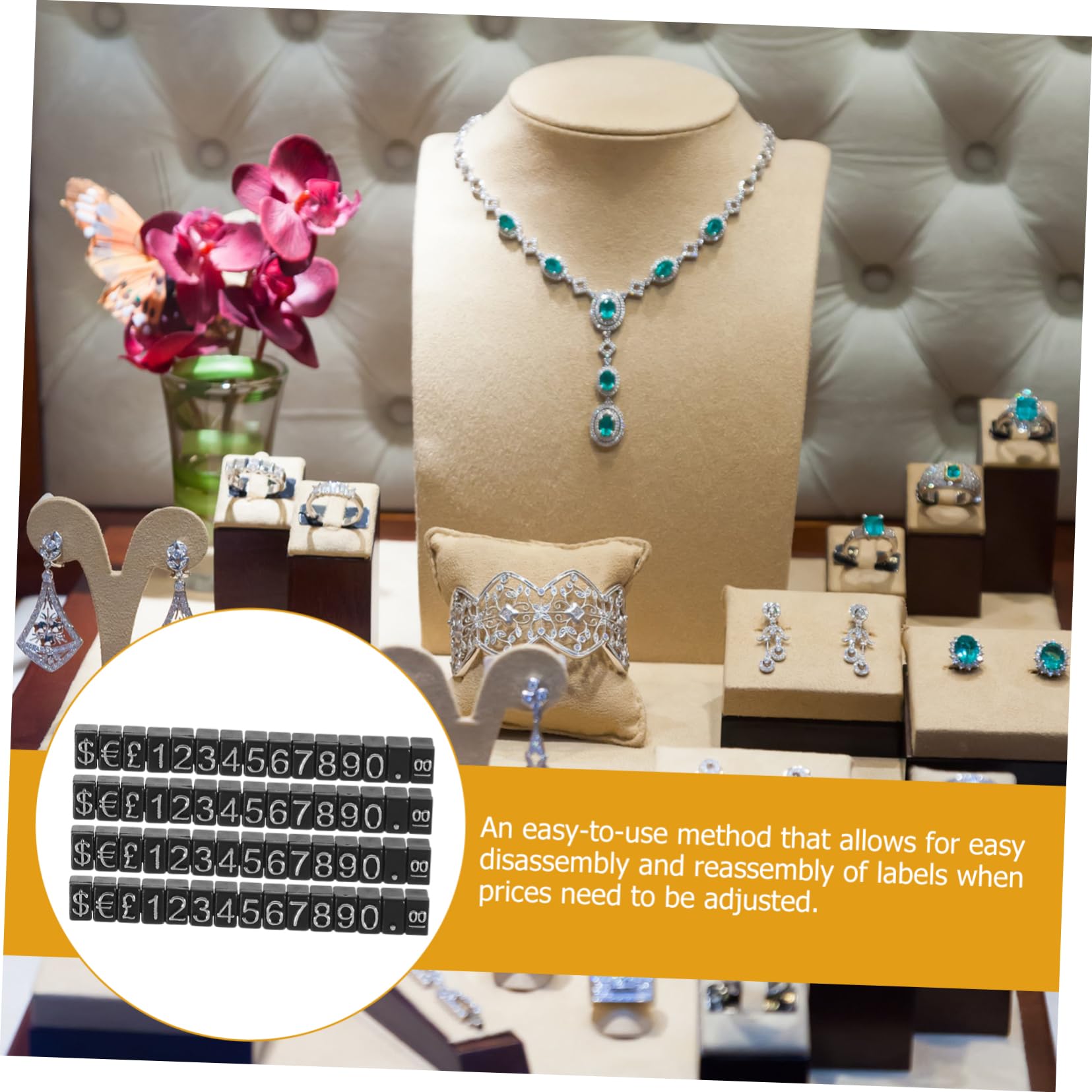 TEHAUX 50sätze Preisdisplay Cube Für Einzelhandel Preisschilder Für Schmuck Kosmetik Lebensmittel Und Mehr Verstellbare Preisblöcke Mit Elegantem Design