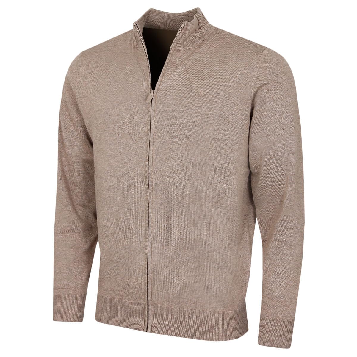 Calvin Klein Mens Cleveland Full Zip Sweater - Oat Marl - L