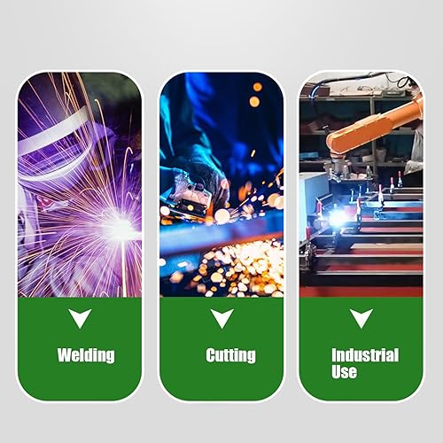 Miniatura 2 de ViaGasaFamido Gafas de soldadura, gafas de soldadura, máscara de protección ocular de seguridad para TIG MIG ARC corte de plasma (verde oscuro)