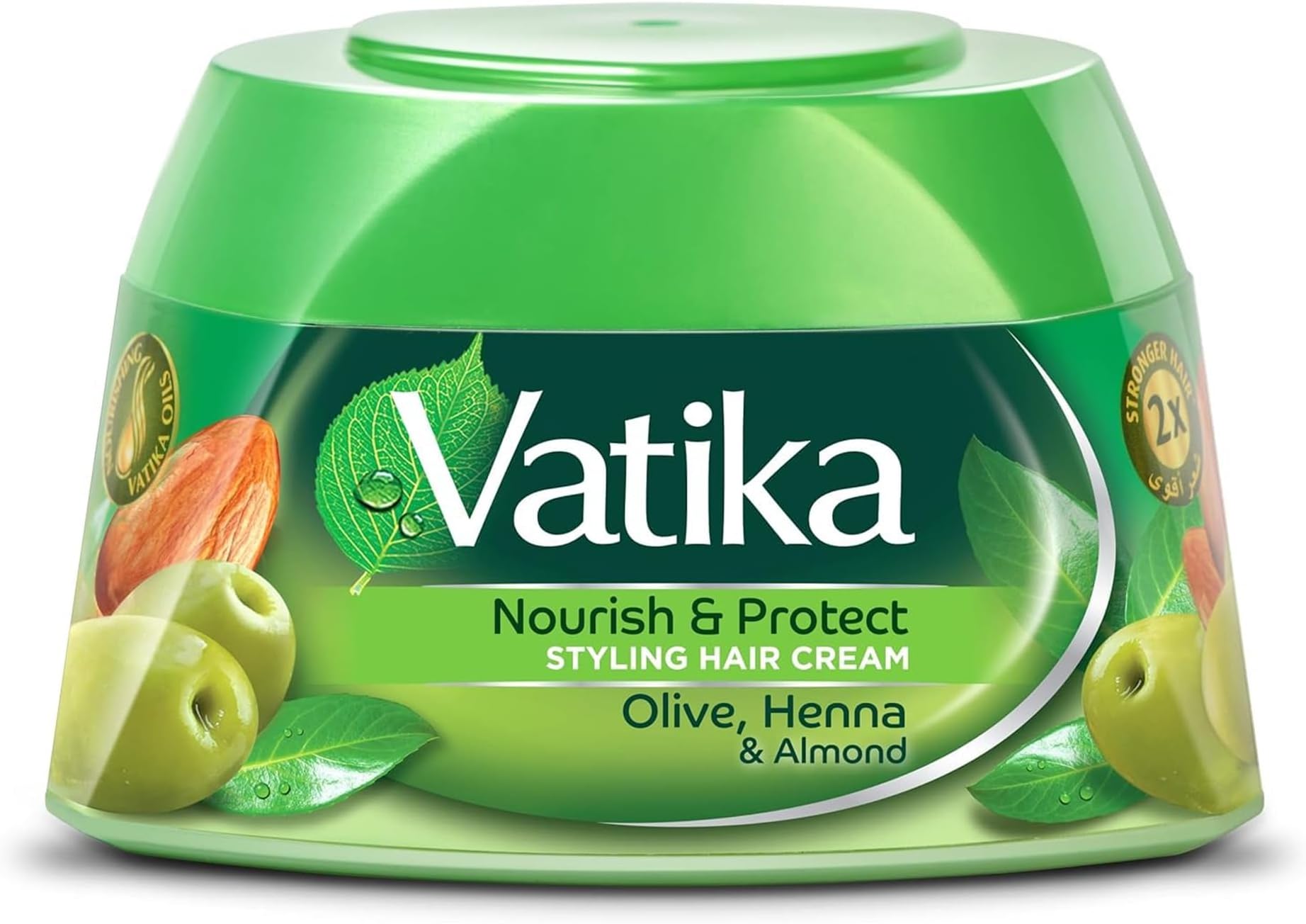 Dabur Vatika Naturals Hair Cream, Natural Moisturizing Hair Cream for Men and Women with All Hair Types - Short, Long, Dry or Color-Treated Hair, Scalp Hydrating Moisturizer (210ml, Nourish & Protect)