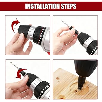6Pcs Countersink Drill Bit Set, 5Pcs Quick Change 1/4 Hex Shank Adjustable Countersink with 1 Hex Wrench, Woodworking Counter-sink Drill Bits for Drilling Holes in Wood, Composite Panels, Plastics
