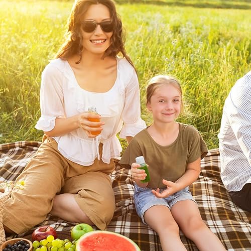 Miniatura 9 de ZENFUN 48 botellas pequeñas de plástico transparente de 2 onzas con tapa, botellas de jengibre con tapa, botella vacía para jugo, líquidos, whisky,