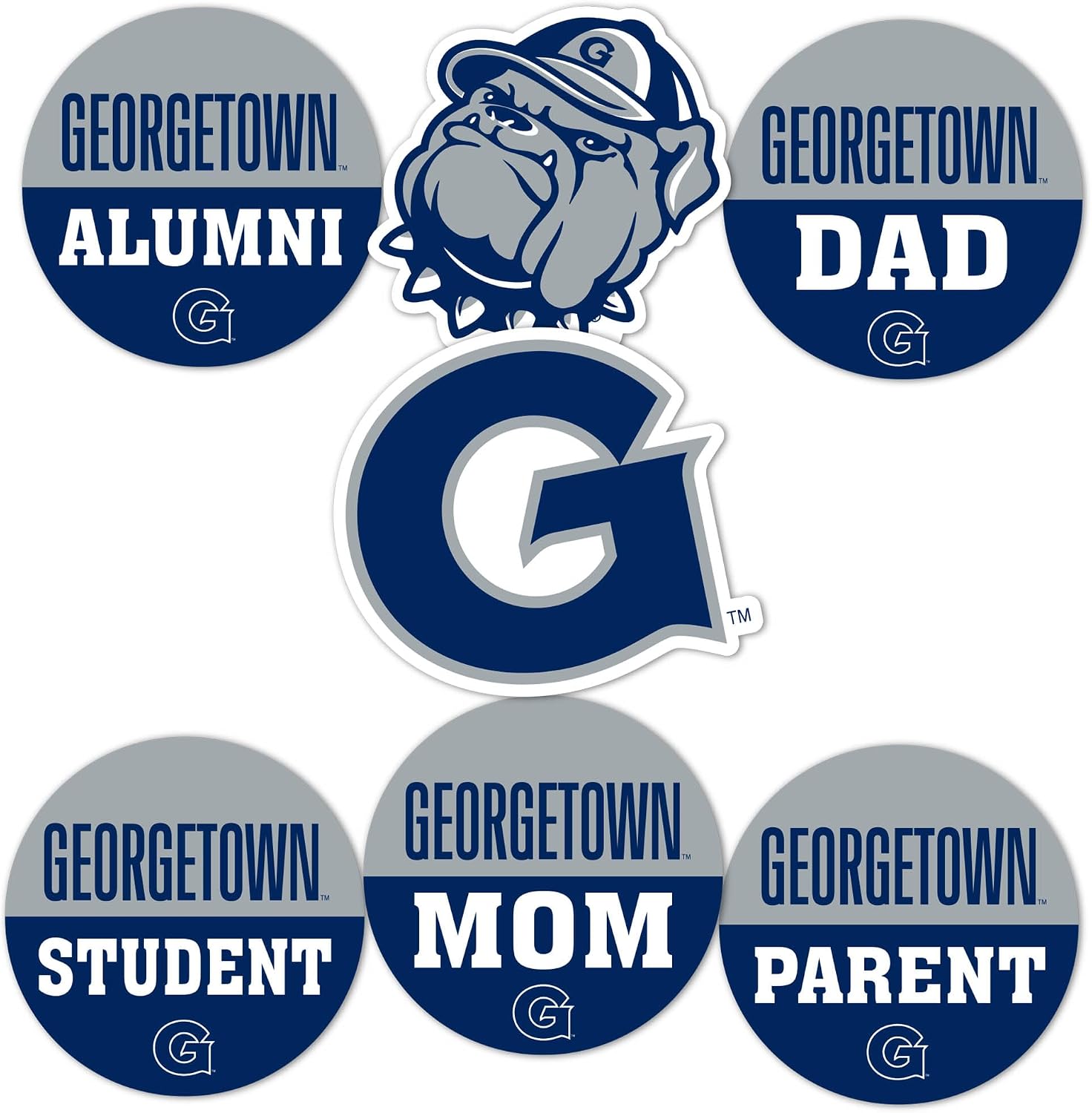 Desert Cactus Georgetown University Sticker Hoyas GU Vinyl Decals Laptop Water Bottle Car Scrapbook (Round Family)