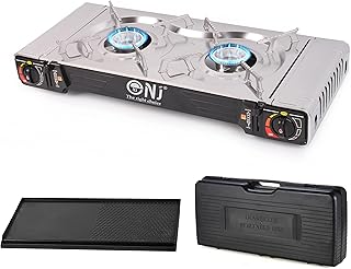 NJ SG-2 Camping Gas Stove - Double Burner Portable Butane Tw