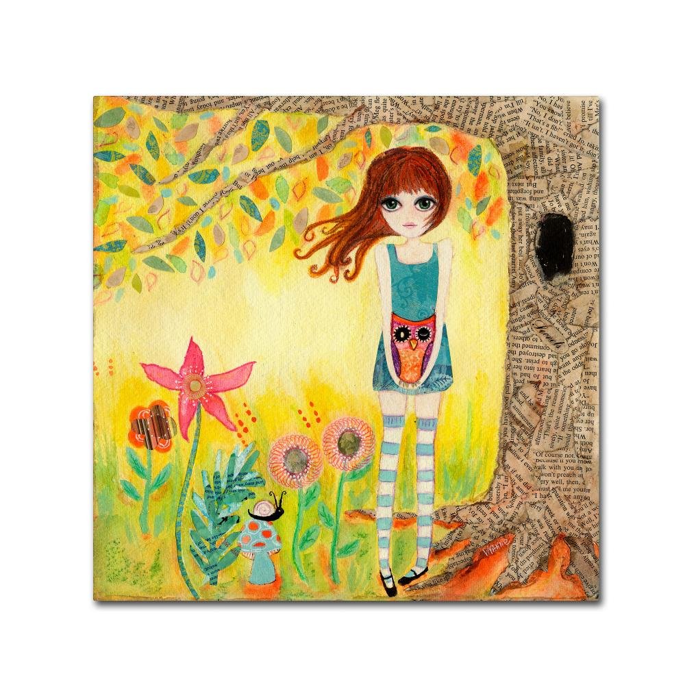 Big Eyed Girl Finders Keepers by Wyanne, 14x14-Inch Canvas Wall Art