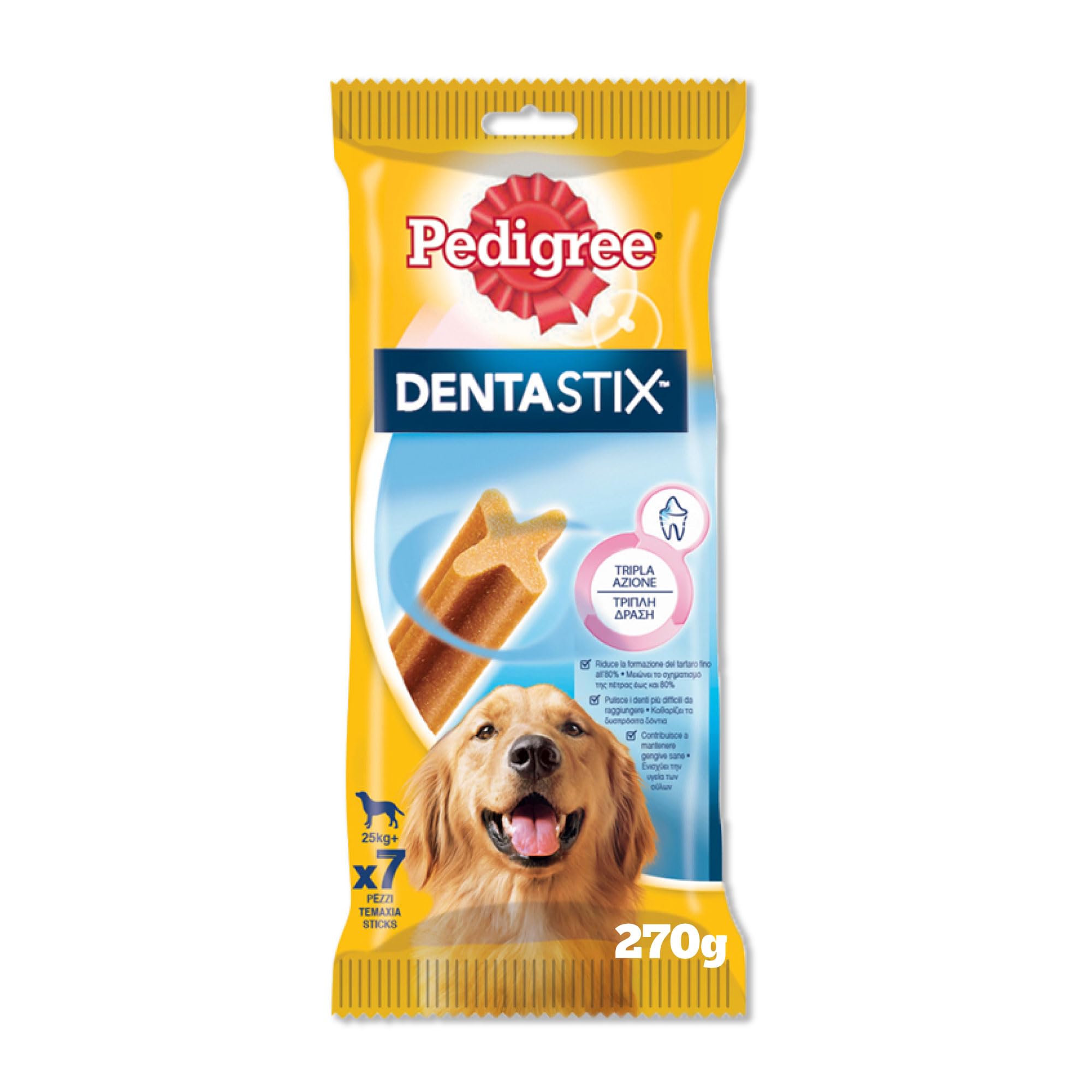 PedigreeDog Treats, Denta Stix Dog Treat, Chicken Flavor, 270g, Dental Health Benefits, Treats for Dogs Developed by Veterinarians