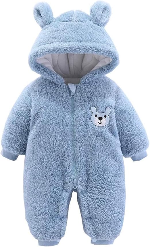 FEESHOW Baby Fleece Overall Mit Kapuze - Winter Warm Strampler Für Jungen Und Mädchen