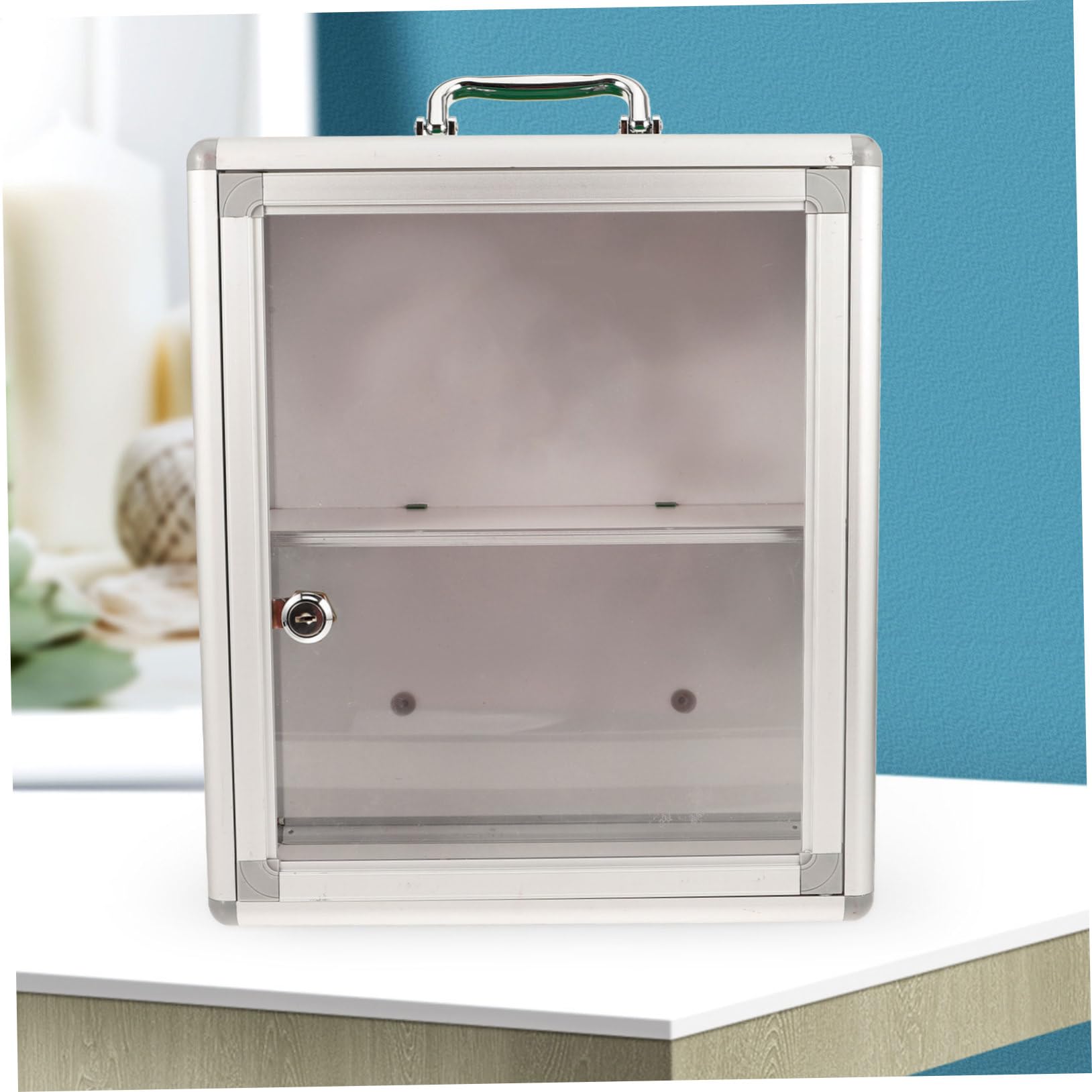 GALPADA Botiquín y Puerta Transparente Montado en Pared de Primeros Auxilios Gran Capacidad, Diseño Ahorrador de Espacio para Uso en Hogar y Casilleros