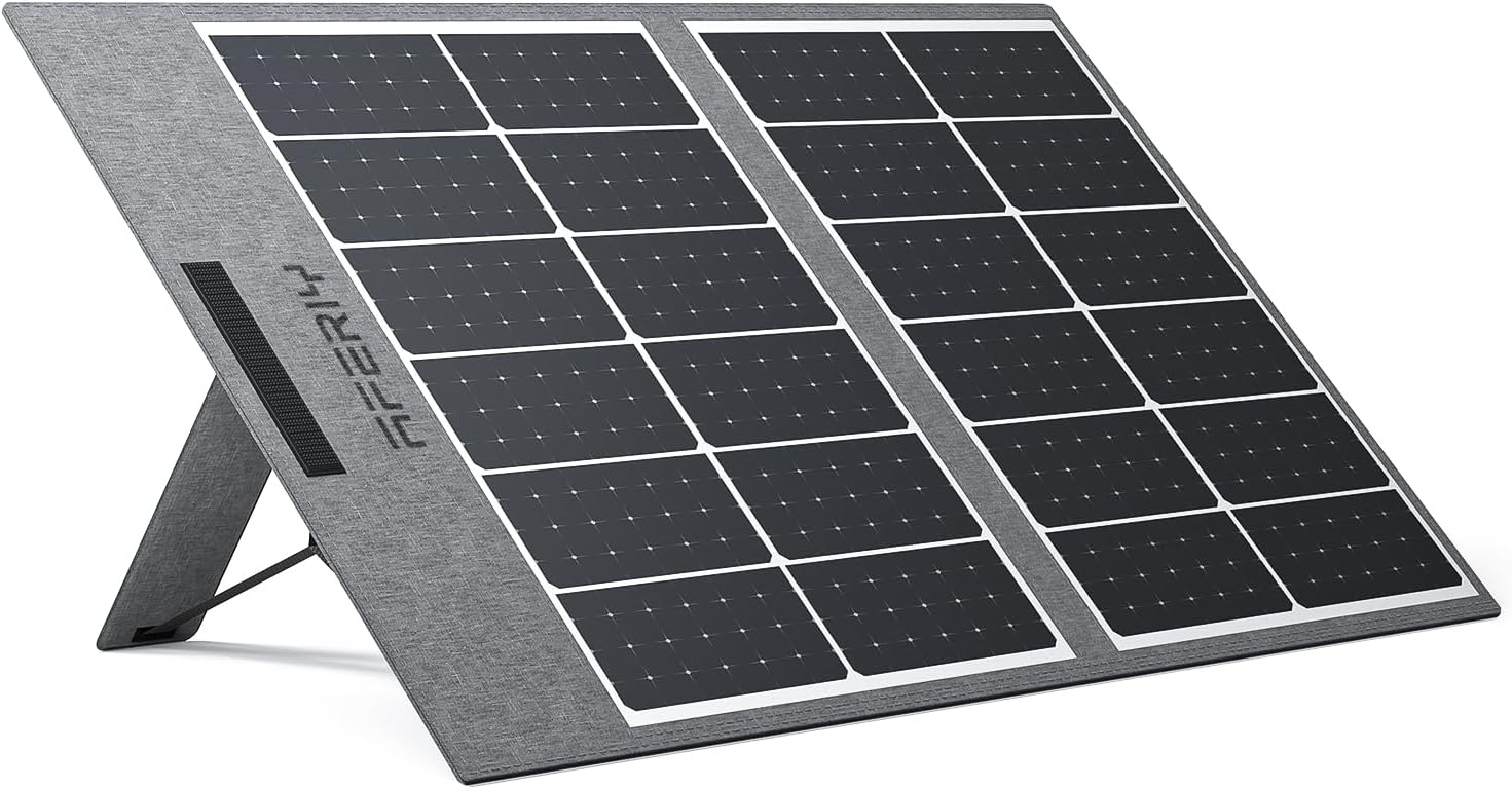 Portable Solar Panel 65W Solar Generator with Kickstand Foldable Monocell Solar Charger with USB DC Output for Cell Phone Camera IP65 Waterproof Panneau Solaire RV Outdoor Camping