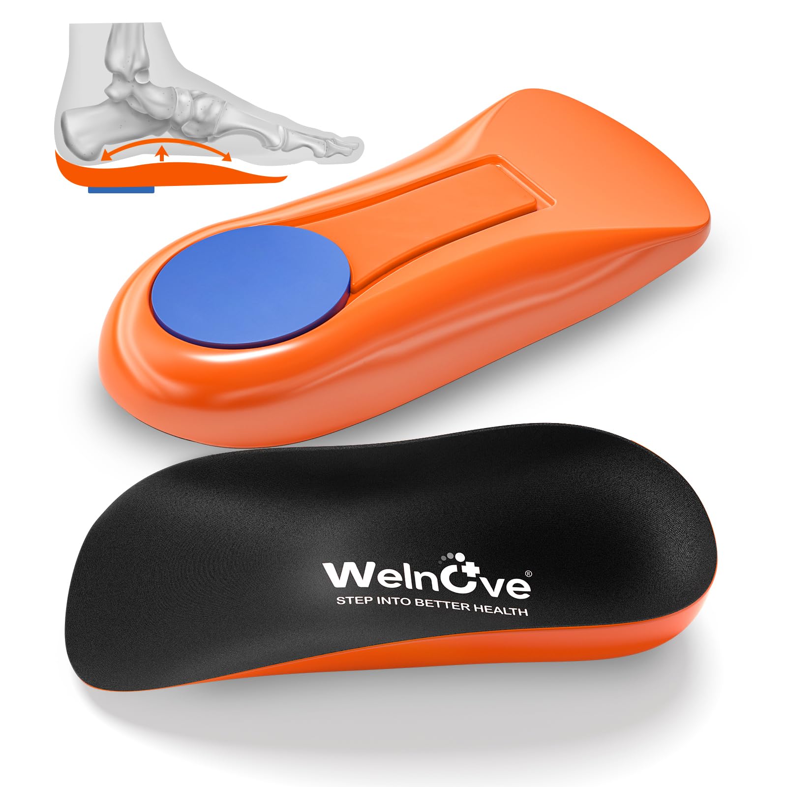 Welnove Gel Heel Cushion Cups With Arch Support