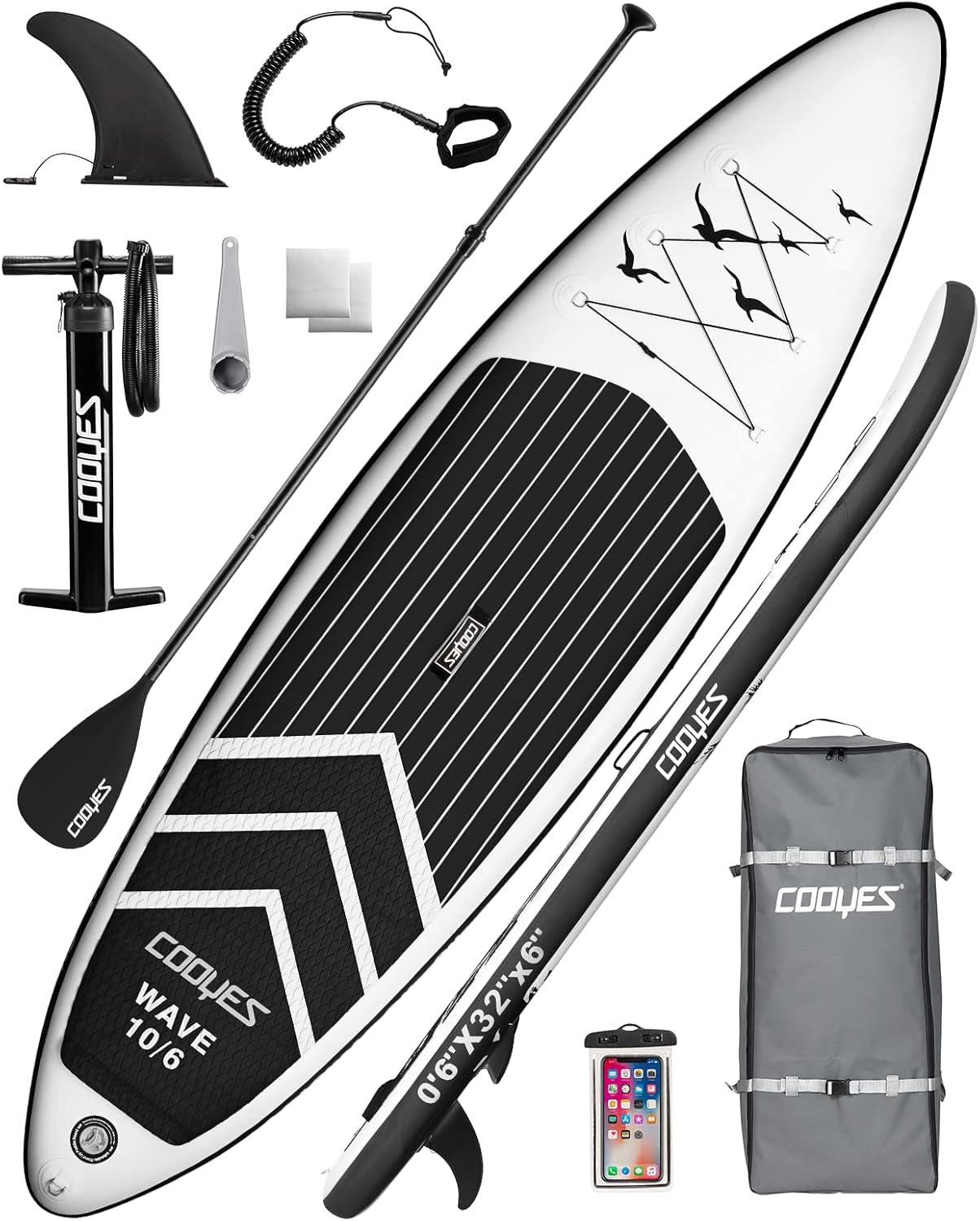 Cooyes Paddle Board, 10ft/10.6ft Inflatable Paddle Board