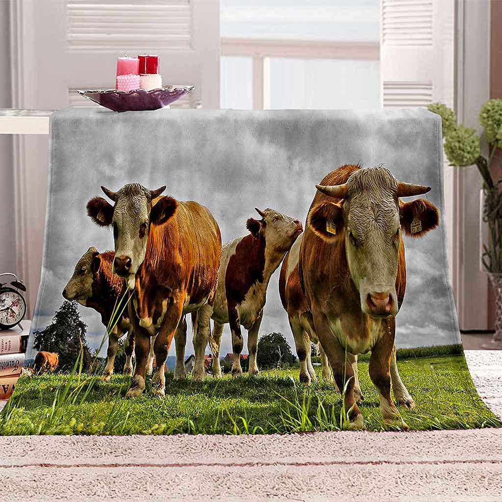 Couverture polaire vache chaude et douce pour éliminer les frissons en hiver