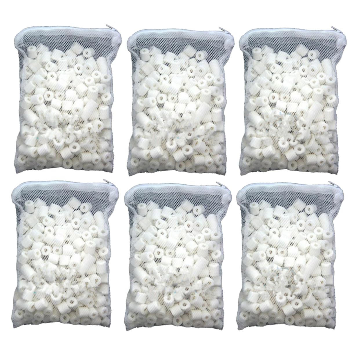 Housoutil 6packungen Bio Poröse Keramikringe Für Teich Und Aquarienfilter Pro Packung Mit Praktischer Mesh-Tasche Für Einfache Reinigung Für Süß Und Salzwasser