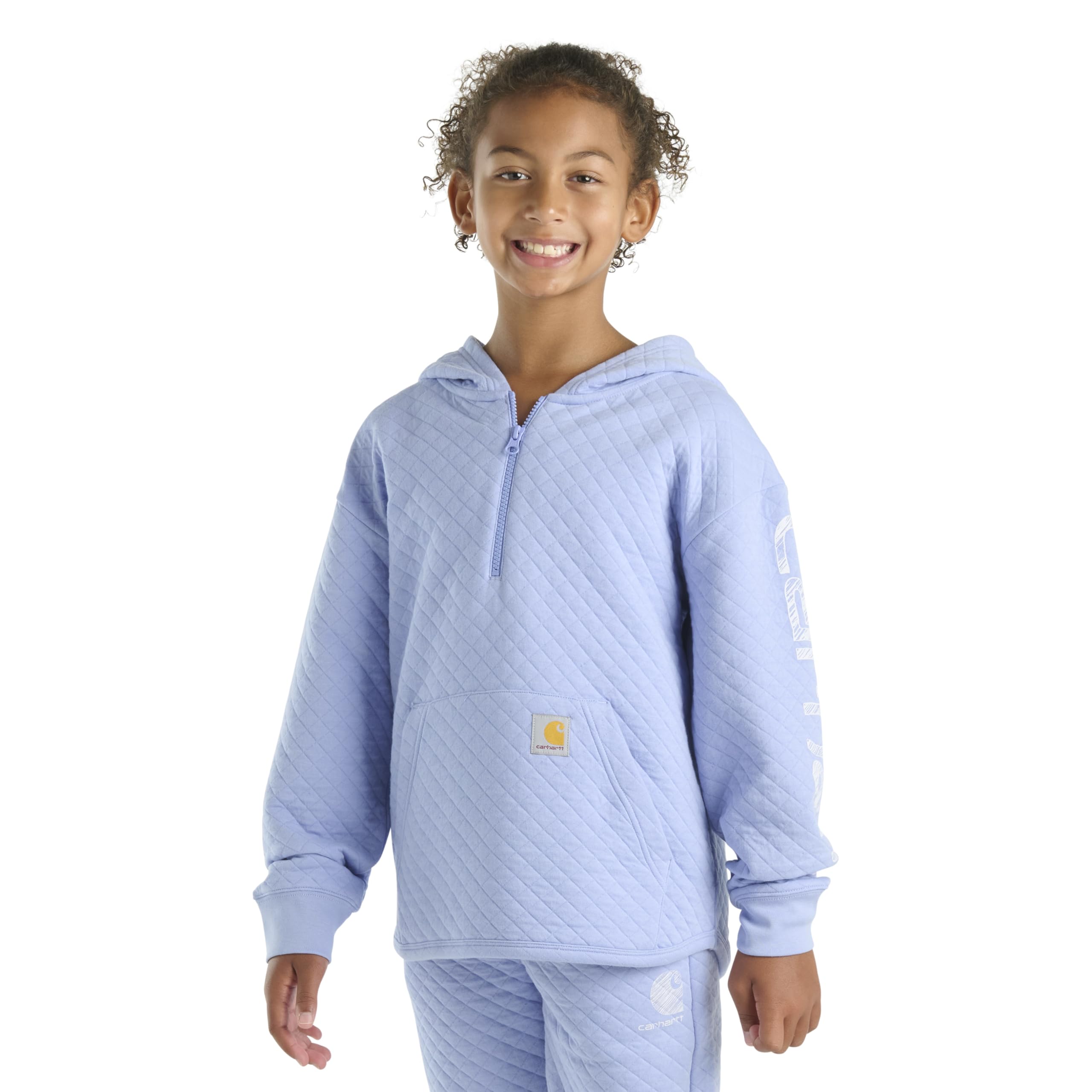 Carhartt Long-Sleeve Quilted Jersey Half Zip Sweatshirt - Girls Felpa con Cappuccio Bambine e Ragazze