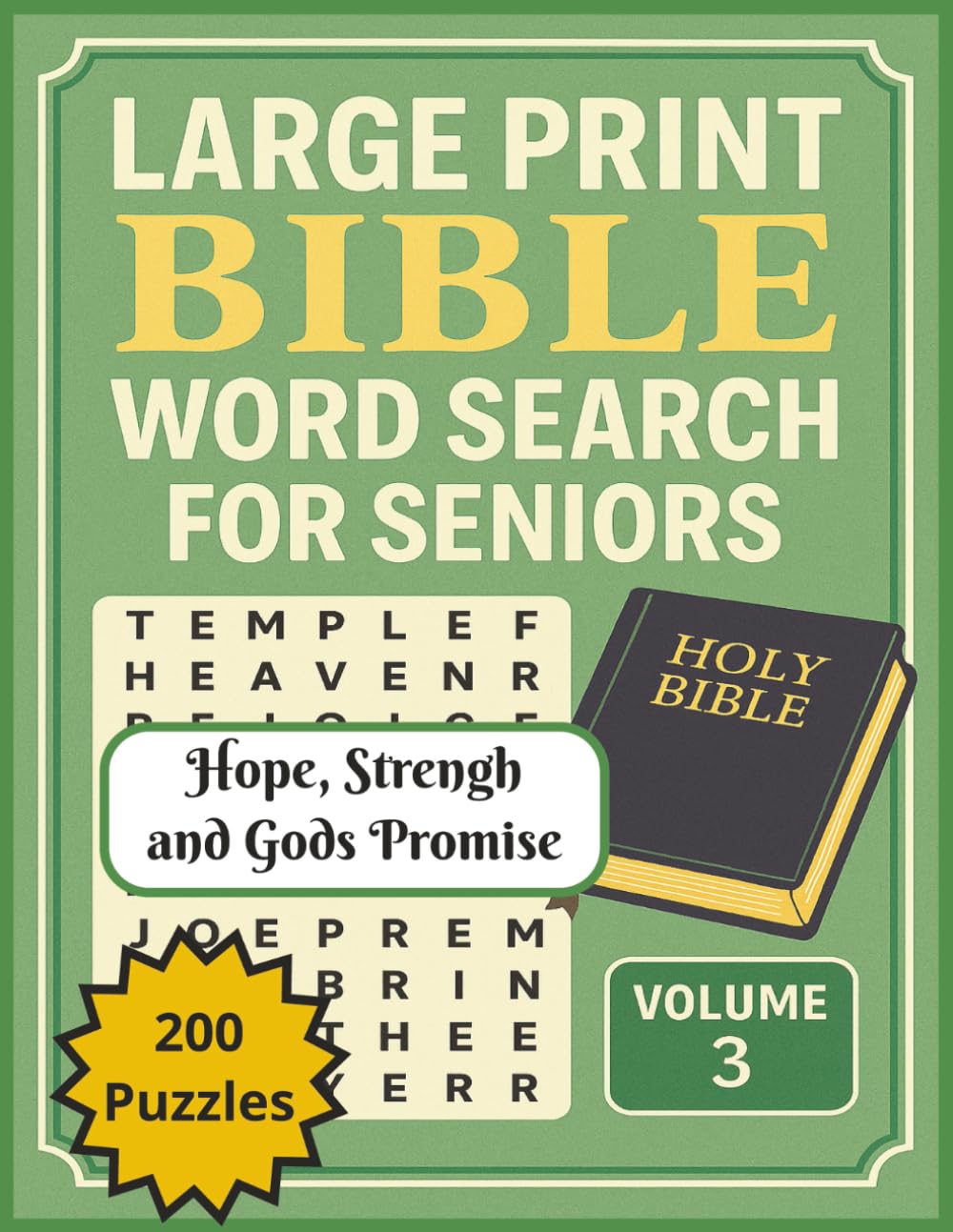 Large Print Bible Word Search: Hope Strength Gods Promise, 200 Puzzle, Print Bible Word Search, Large Print Bible Word Search Book (Large Print Bible Puzzles)