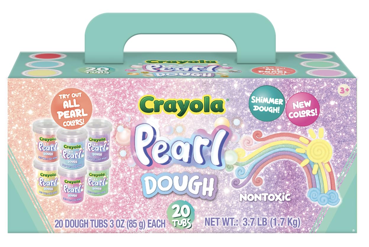 Crayola 20pk Pearl Dough 20pk x 3oz – Valentines and Easter Gifts, Party Favors, Fidget Toys, Sparkling Colors for Creative Play, Safe Non-Toxic