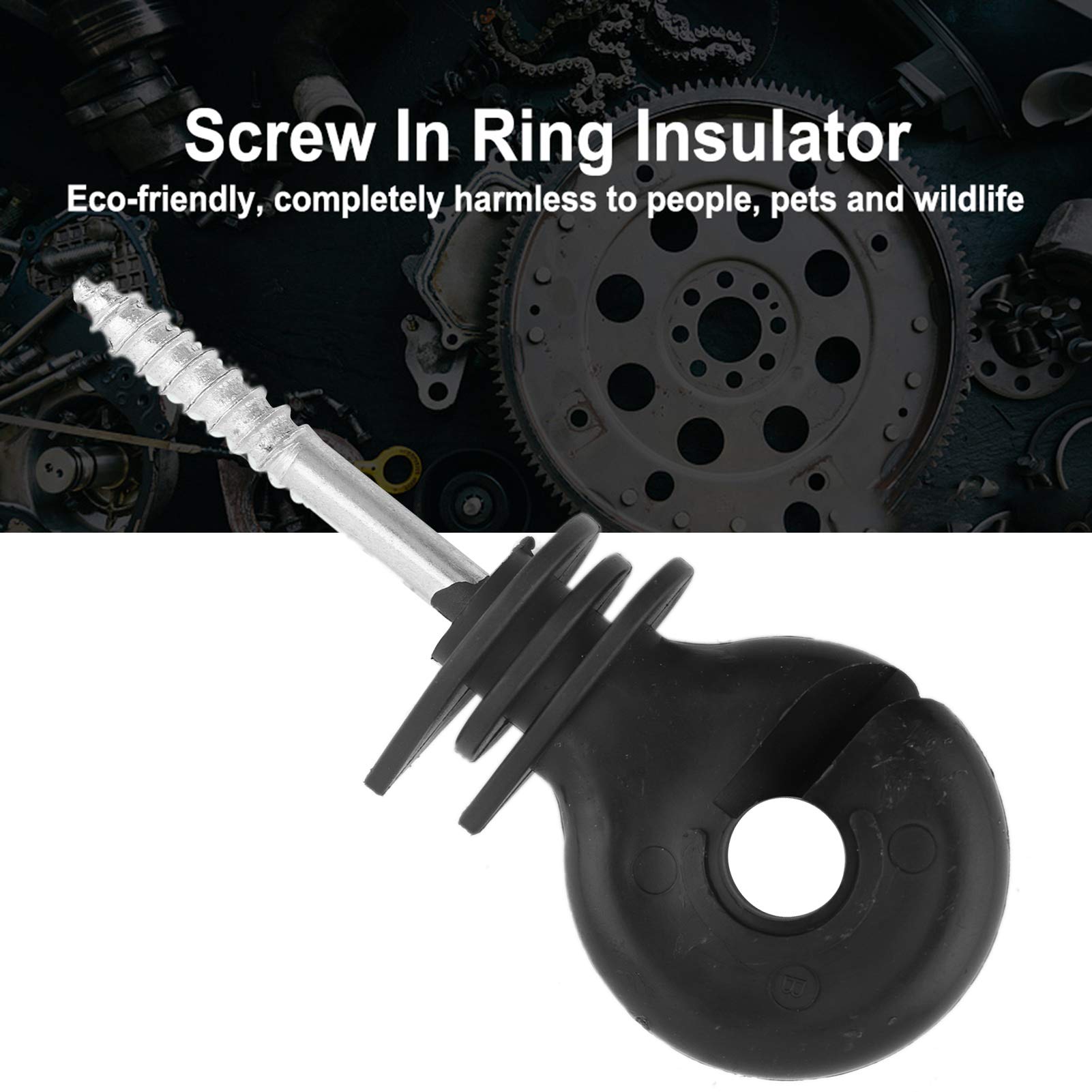 50 pz/set isolatori per filo di recinzione, isolatore per recinzione elettrica con nero, isolatore ad anello avvitabile con metallo, viti per isolante per recinzione, tester