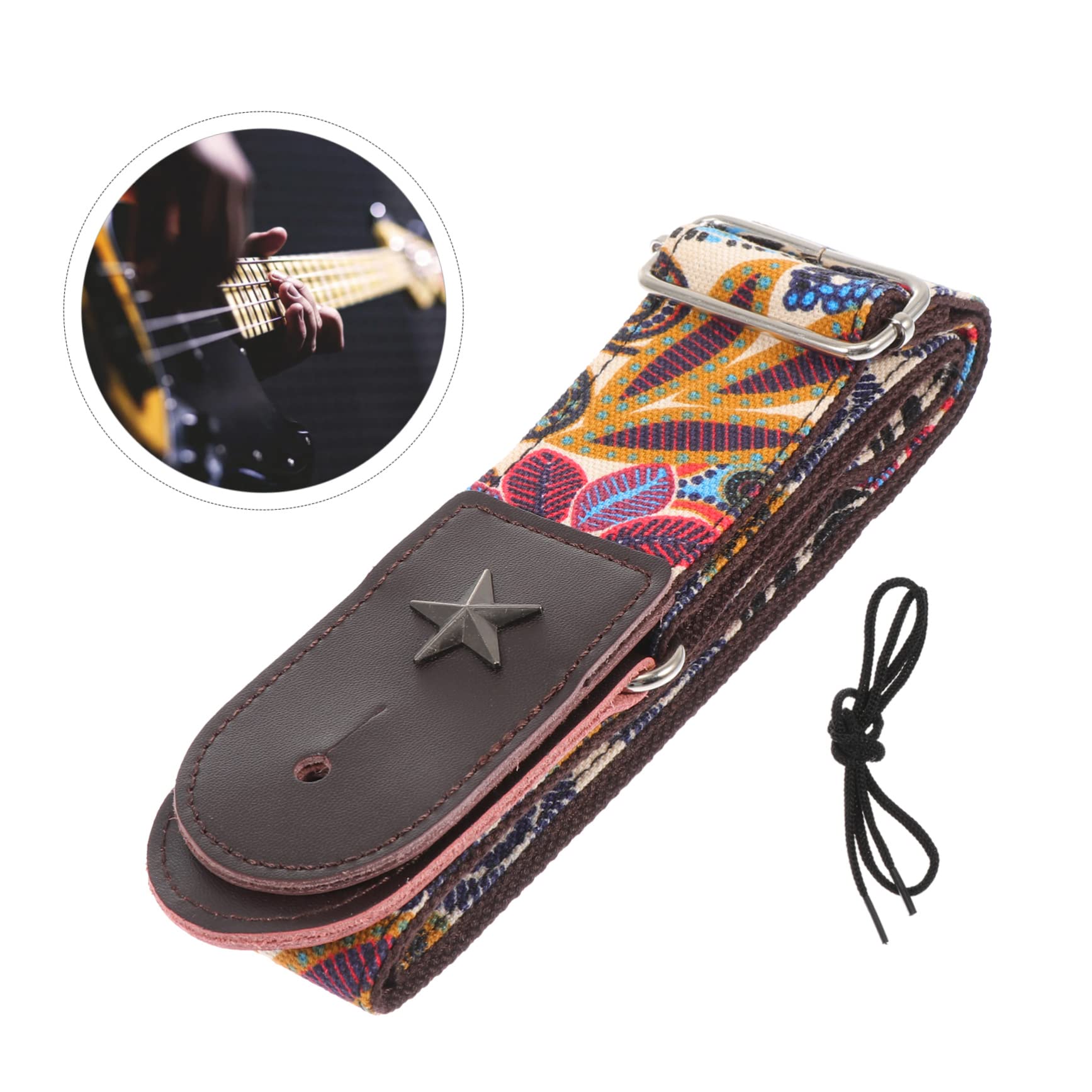 Abaodam 3stücke Gitarrengurt Verstellbarer Akustikgurt Mit Vintage-muster Geeignet Gitarre Bass Ukulele Leicht Und Komfortabel Für Musiker Und Gitarrenliebhaber