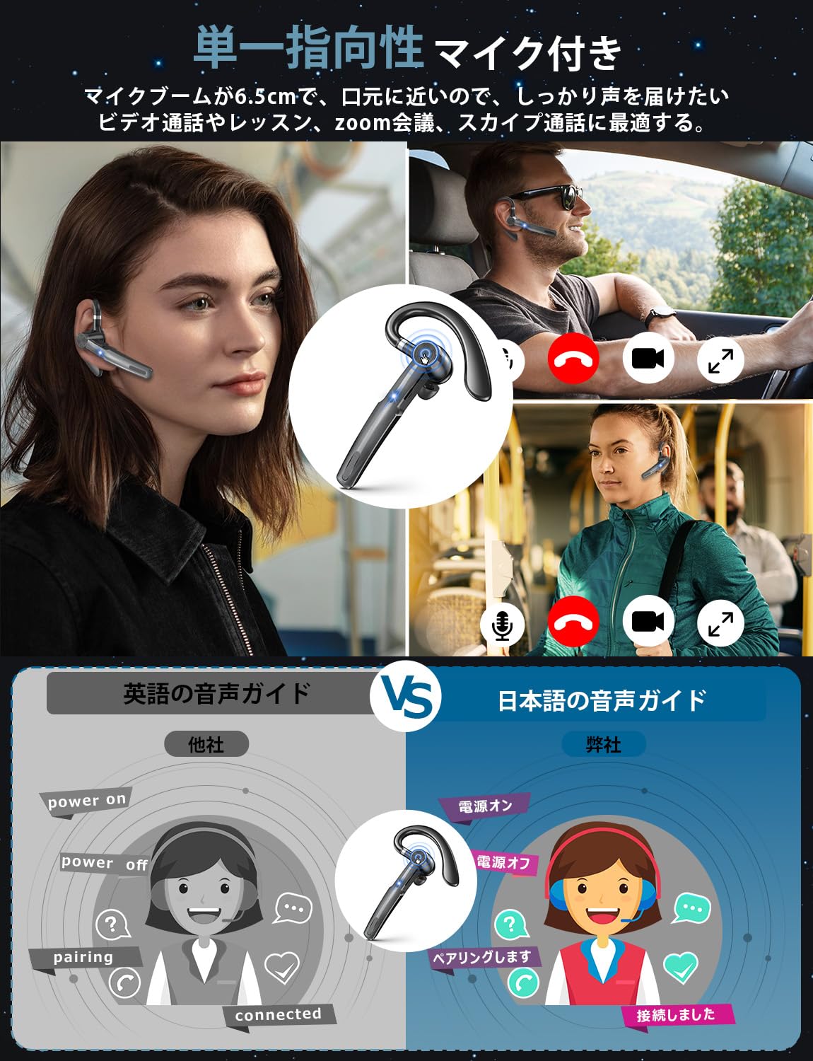 Amazon.co.jp: ヘッドセット bluetooth ワイヤレスの最高傑作