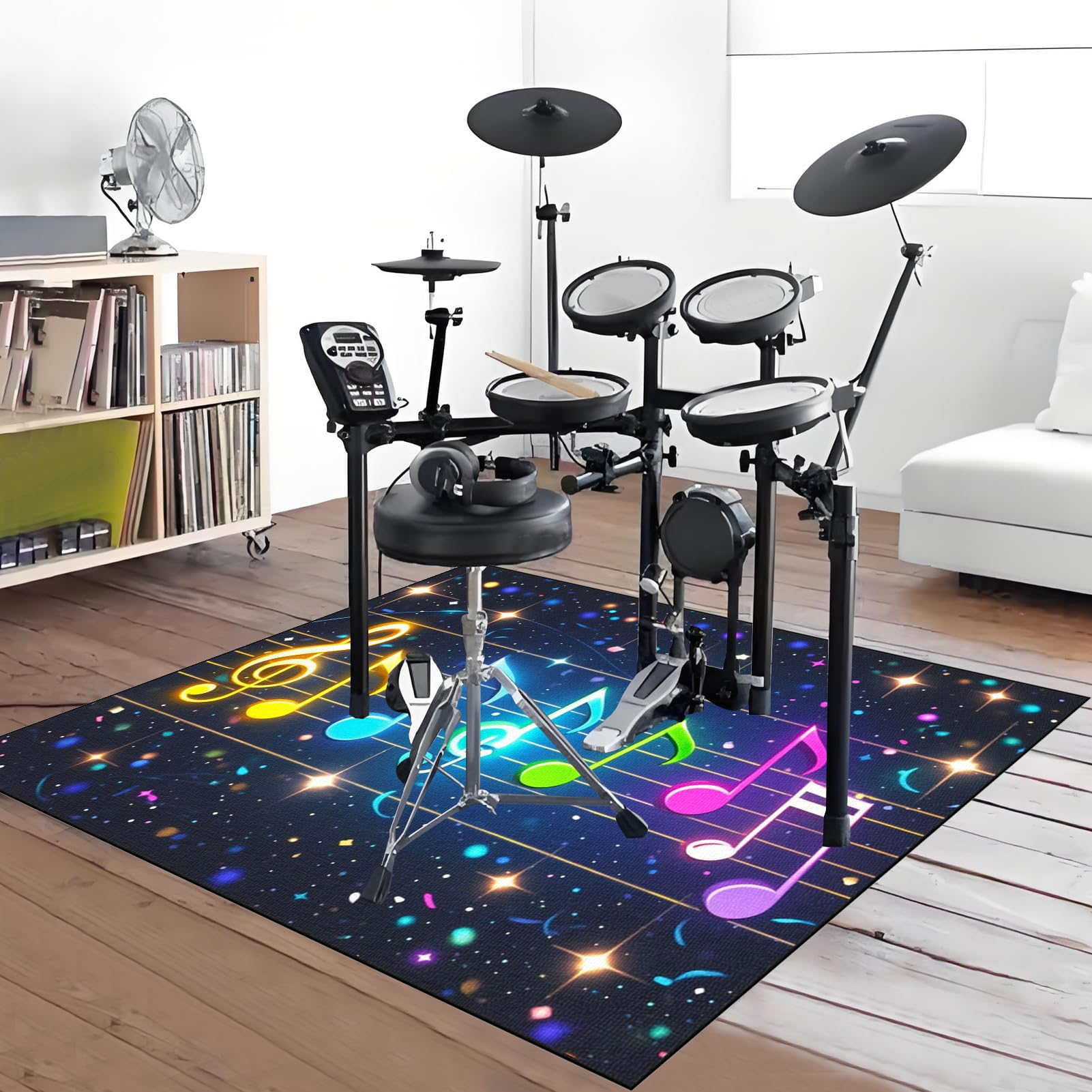 Drum Teppich Schlagzeug Teppich Schlagzeugteppich Schallschutz Akustik Teppich Schallschutzmatte 180 x 150 cm Drum Rug Drum Matte Drumteppich rutschfeste Trommel Teppiche, Für Bass Drum Snare