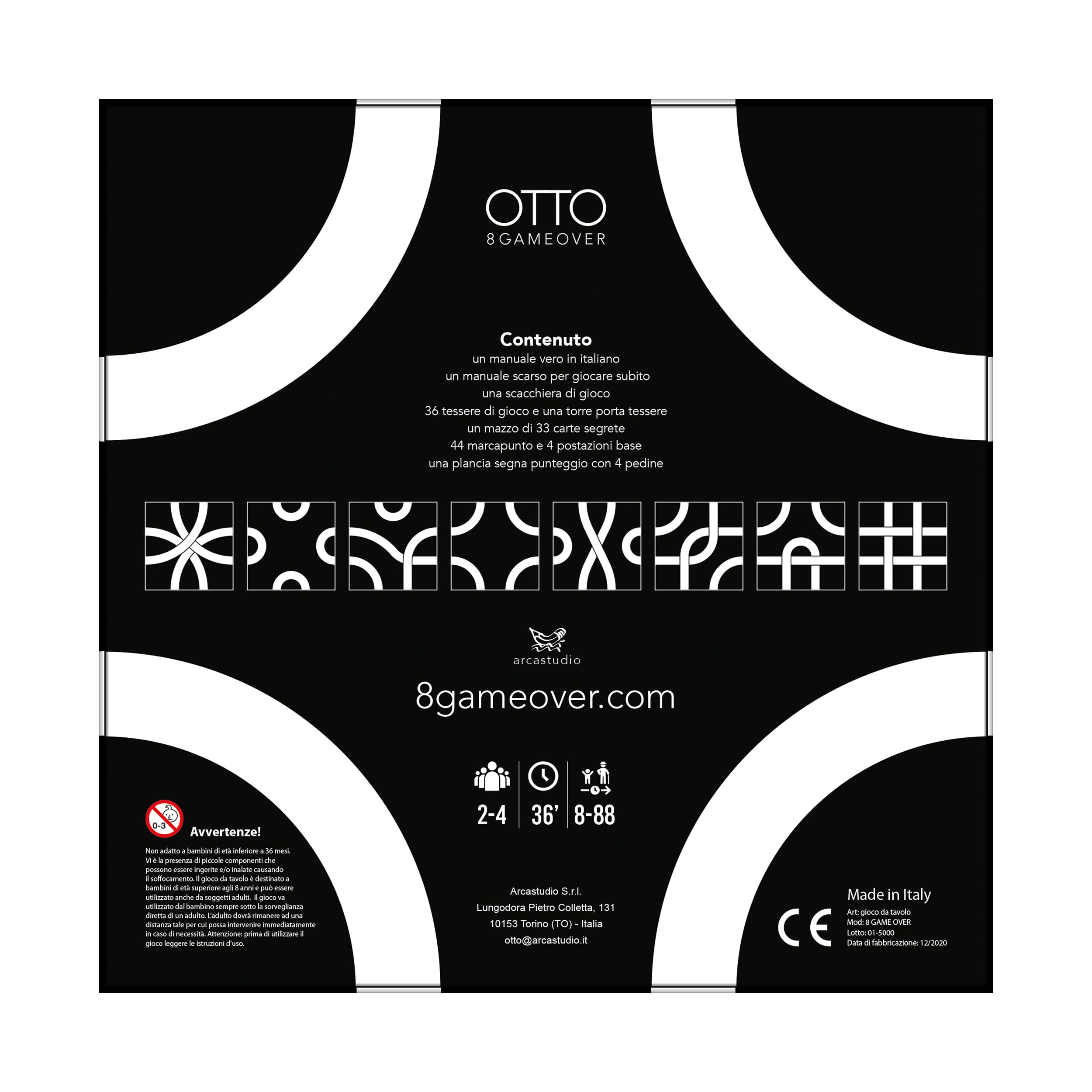 8 GAME OVER - OTTO Game Over - Gioco da tavolo astratto - Edizione in italiano