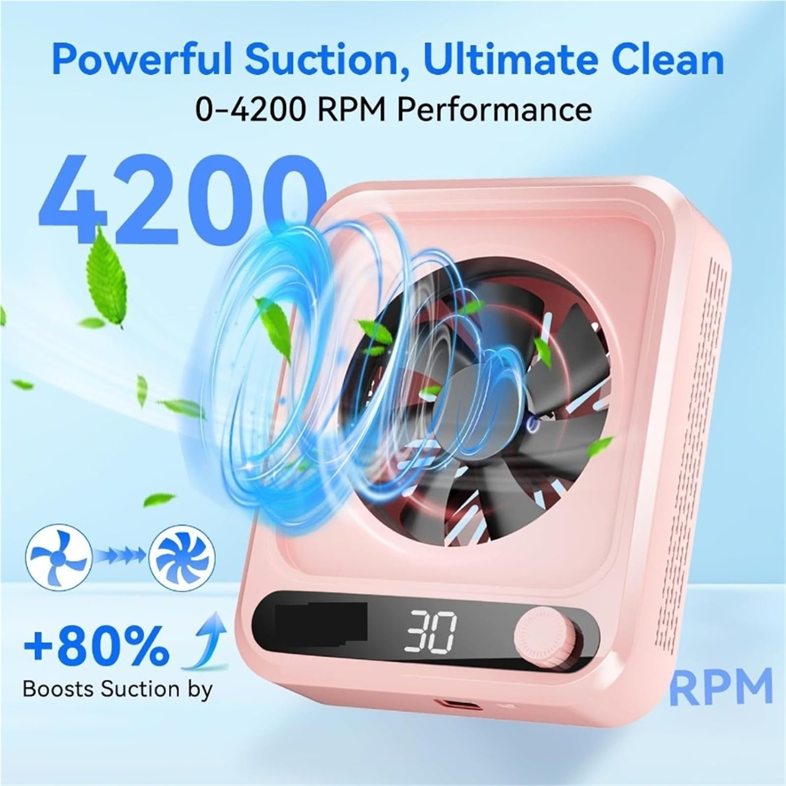 Aspirador Uñas, Aspirador profesional de polvo for uñas Larina con potente succión y ventilador, con pantalla LED y velocidad ajustable.