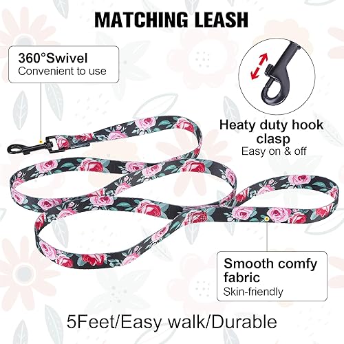 Miniatura 5 de BEAUTYZOO Juego de arnés y correa para perro sin tirones, arnés ajustable para cachorros pequeños, medianos y grandes, chaleco de nailon suave a