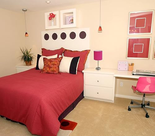 Miniatura 4 de Limelights LT2024-PNK - Lámpara de palo con toma de carga y pantalla de tela, base de acero cepilladopantalla rosa (paquete de 2)