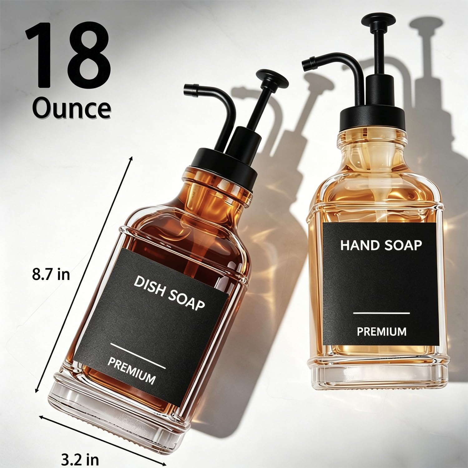 Dispenser per sapone piatto rettangolare nero